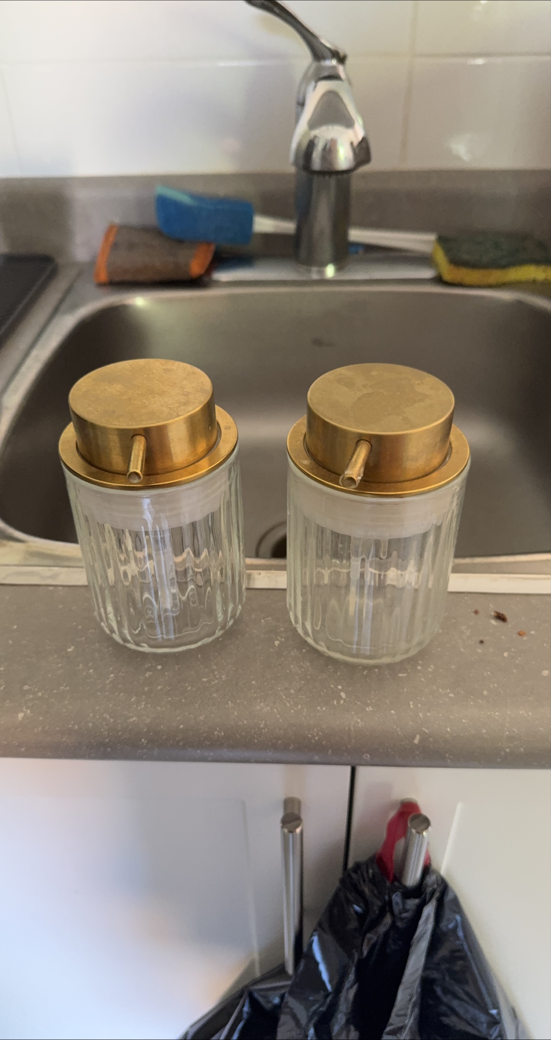 Two Glass Soap Dispensers thumbnail