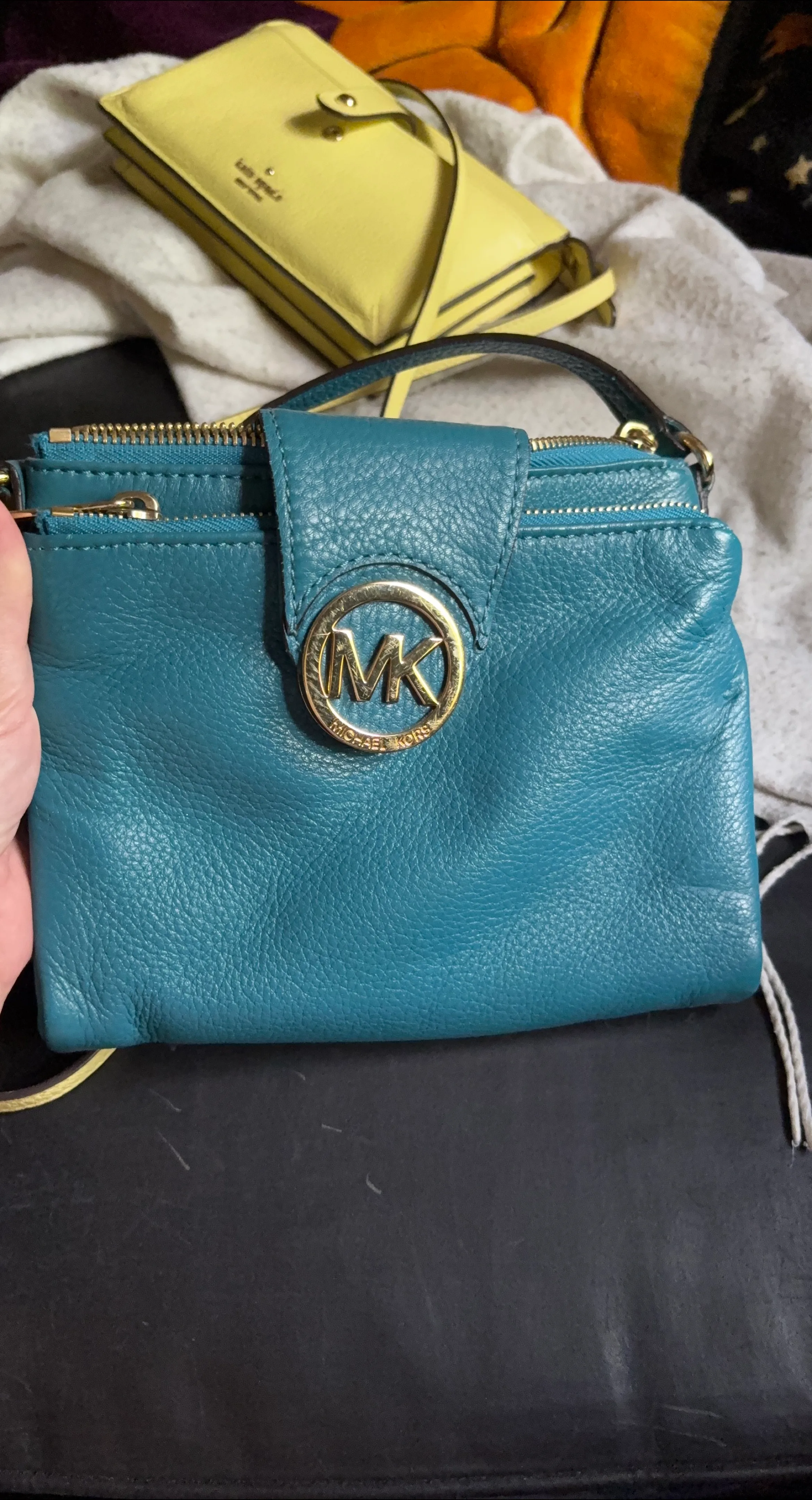 Michael Kors Teal Leather Crossbody Bag