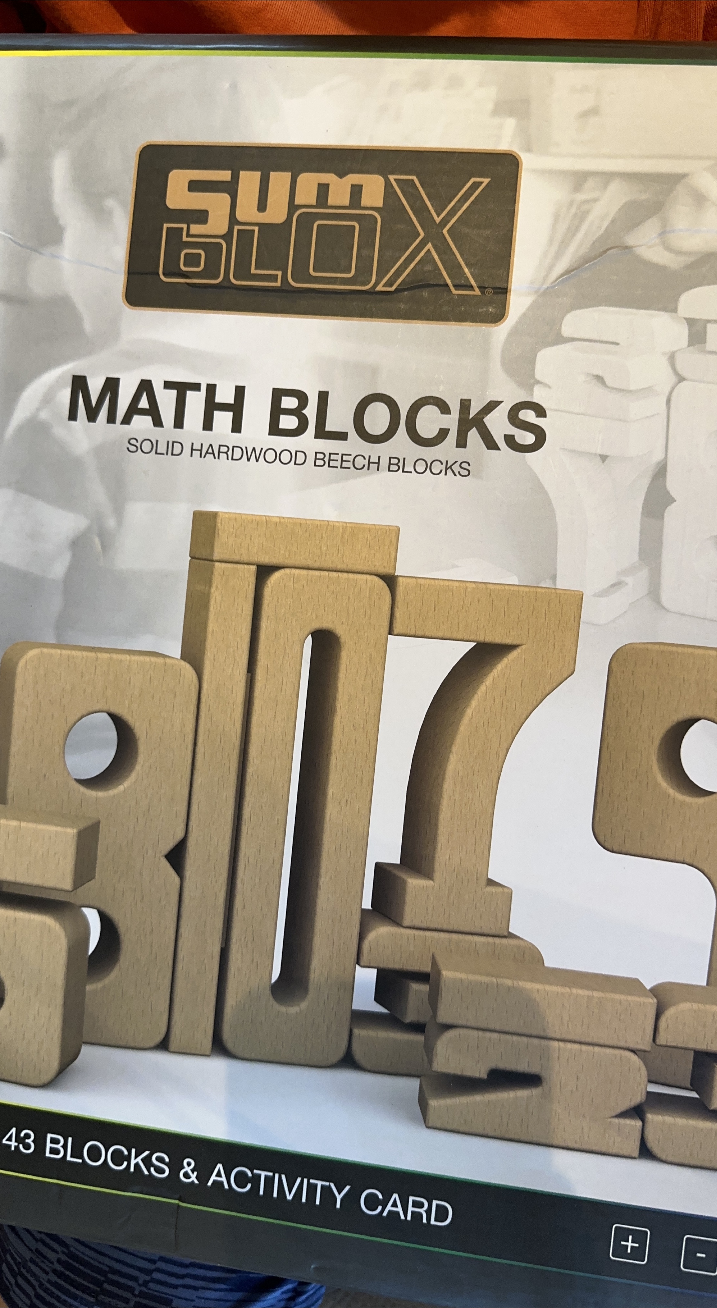 SumBlox Math Blocks - Solid Hardwood Beech Blocks thumbnail