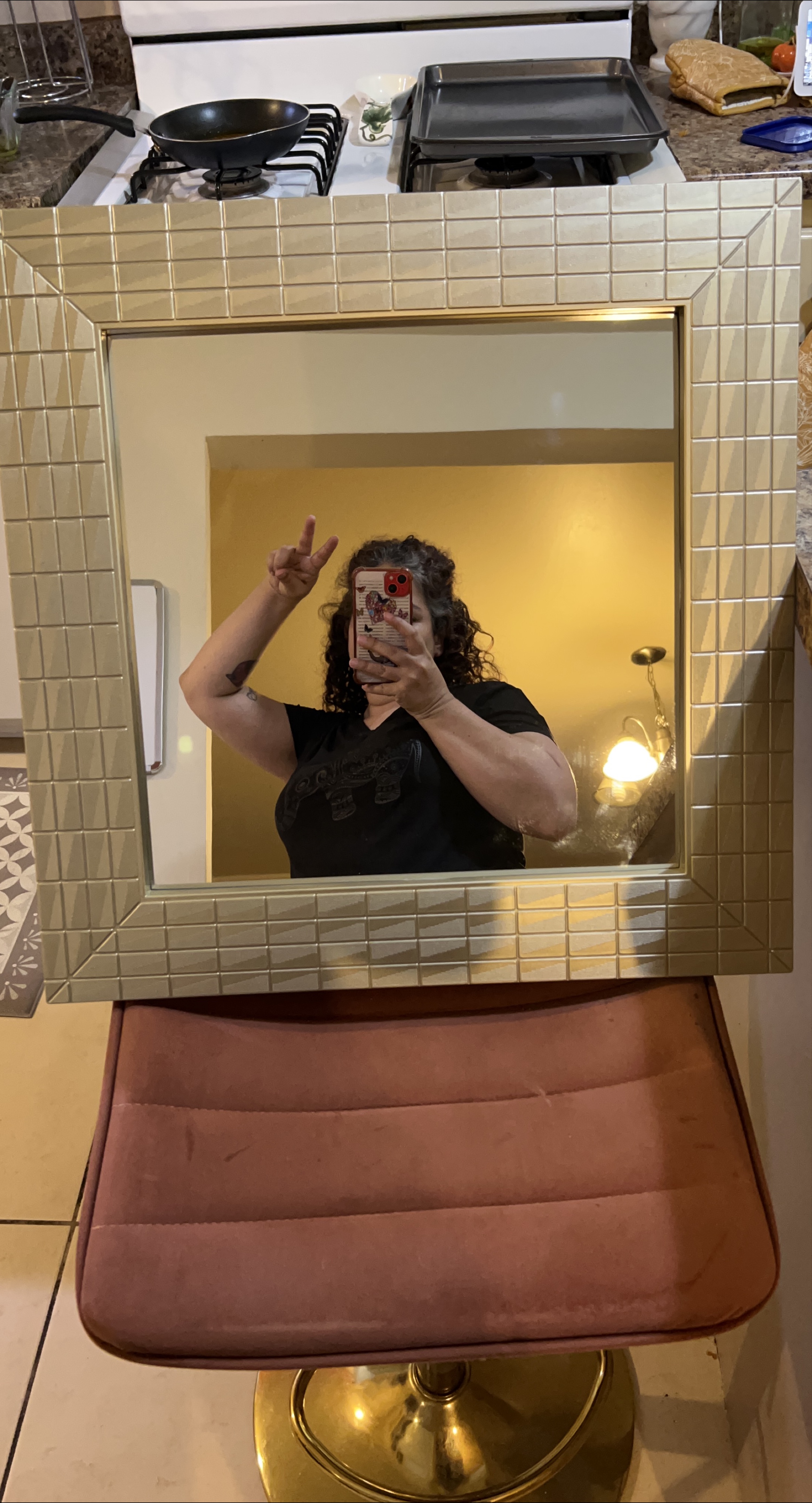 Set of 2- Gold Framed Square Mirror thumbnail