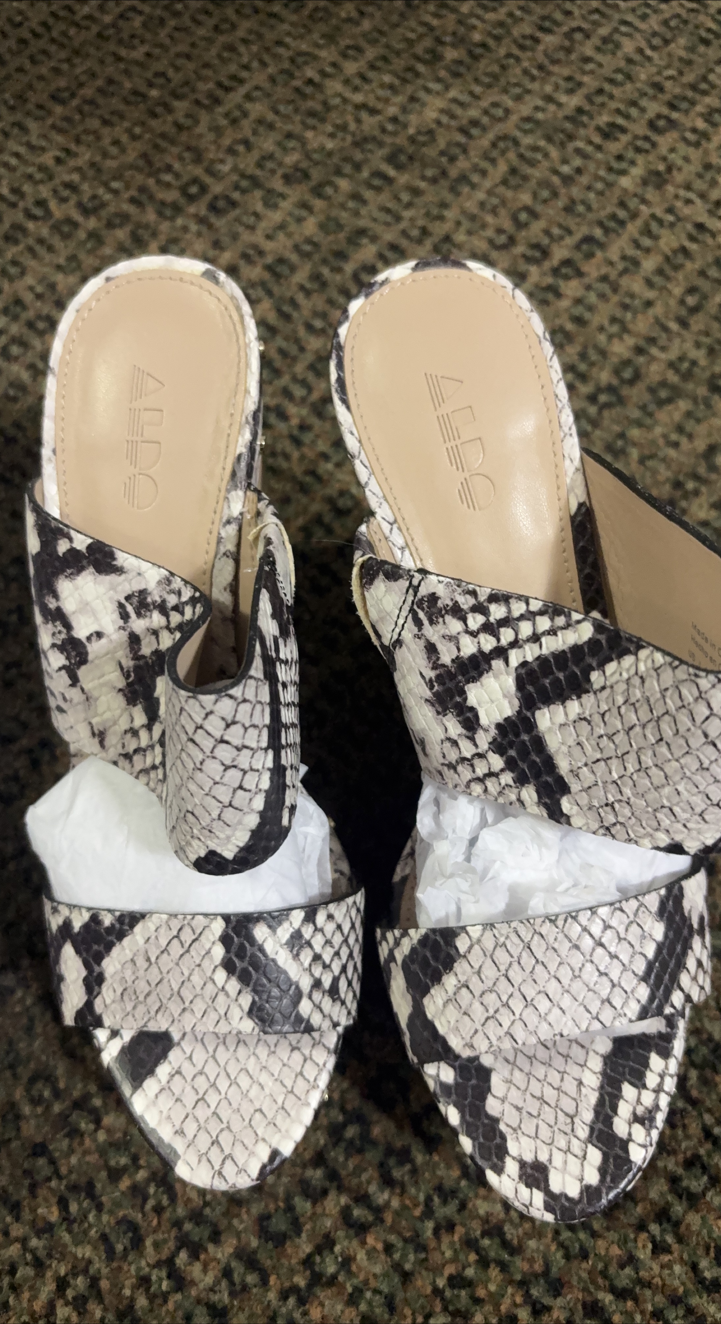 Aldo Snakeskin Print Wedge Heels - Size 6