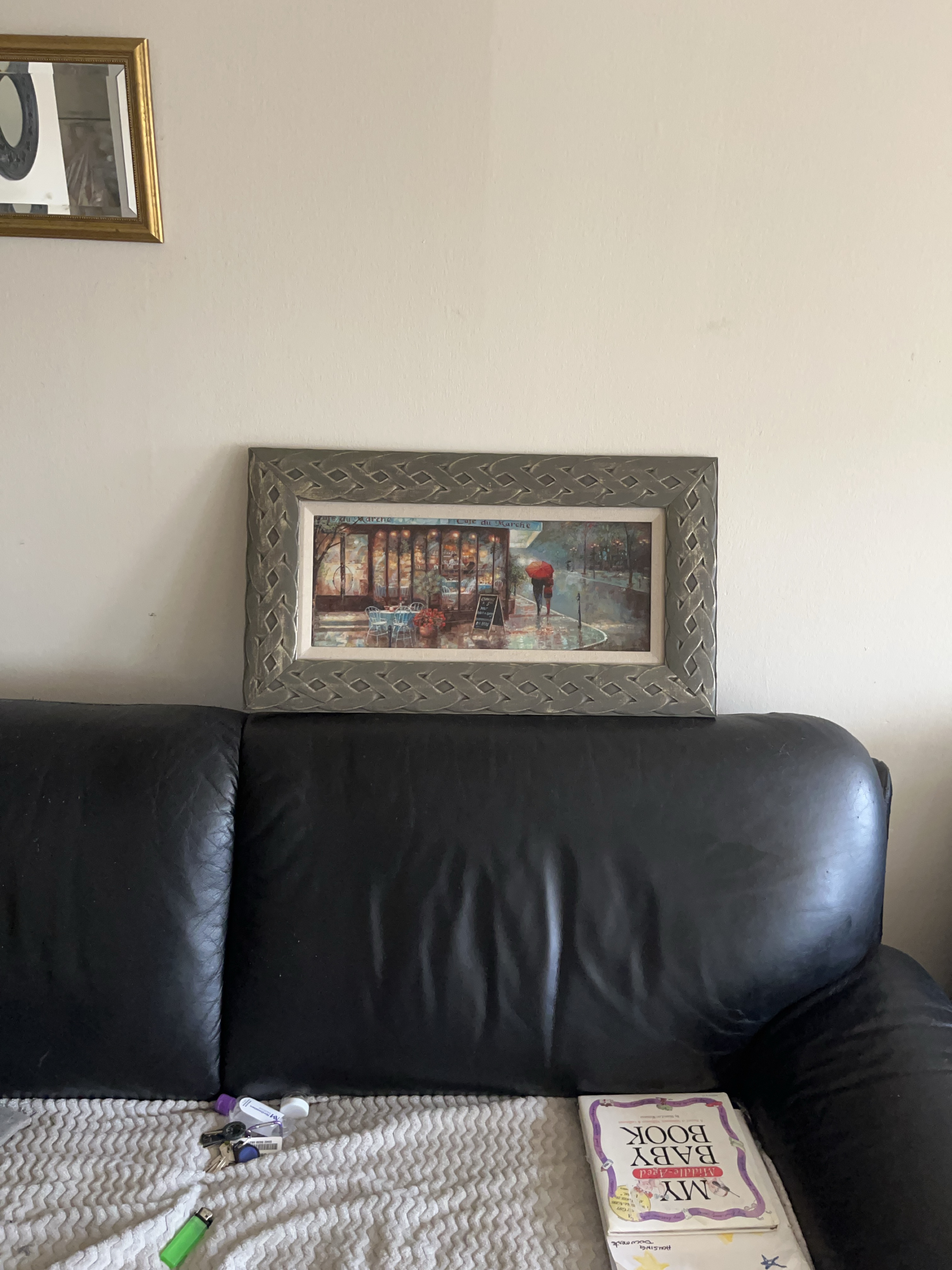 Framed Cafe du Marche Painting thumbnail