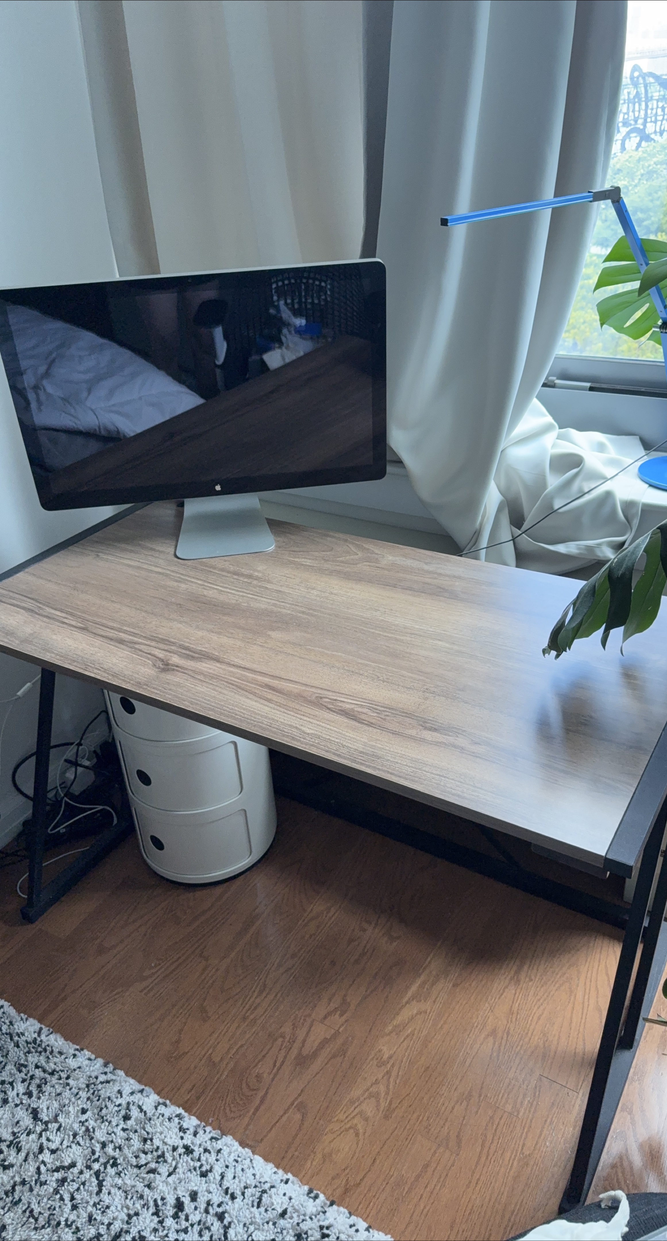 Wood look and Black Metal Frame Desk thumbnail