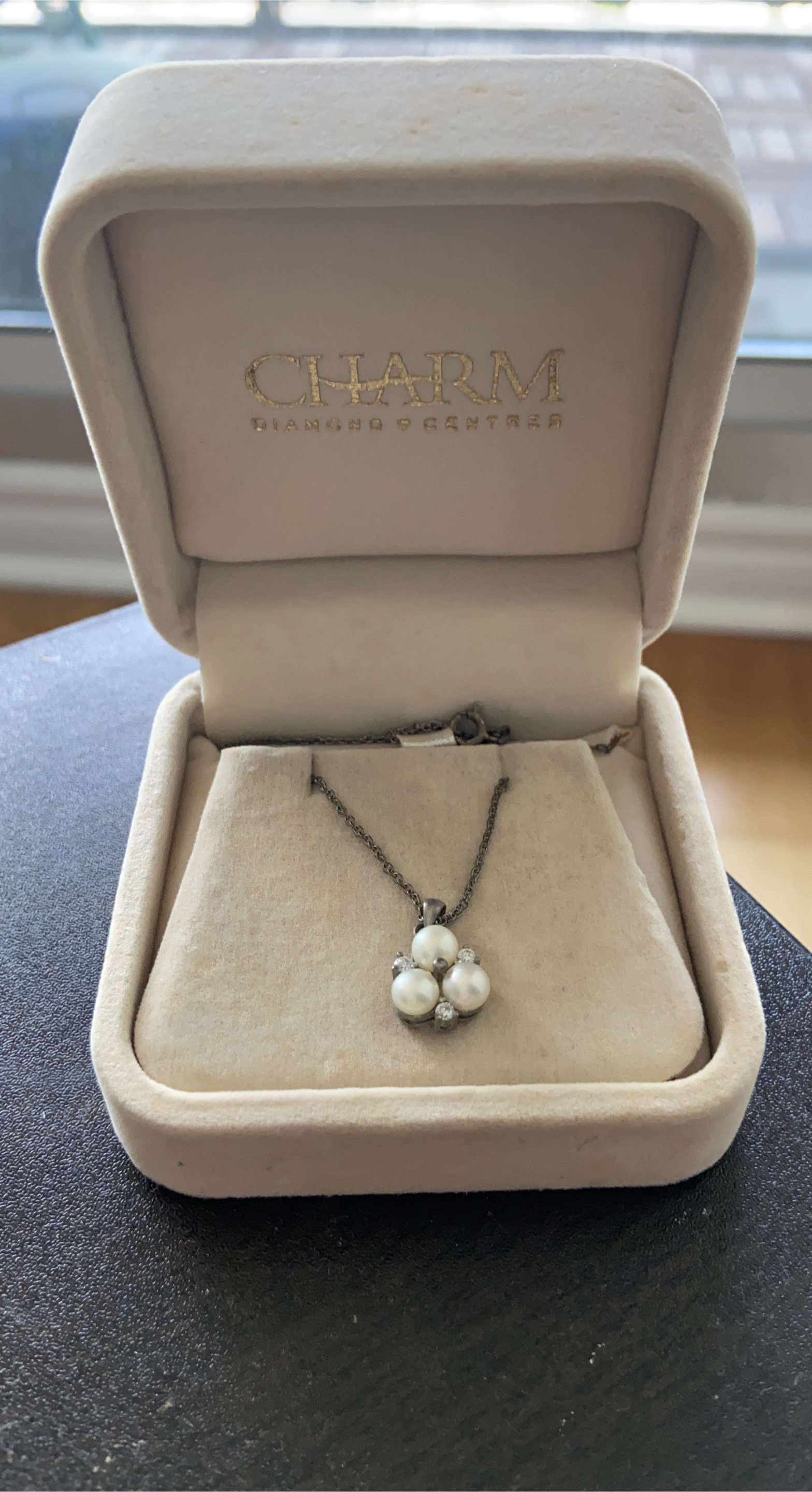 Charm Diamond Centres Pearl Necklace thumbnail