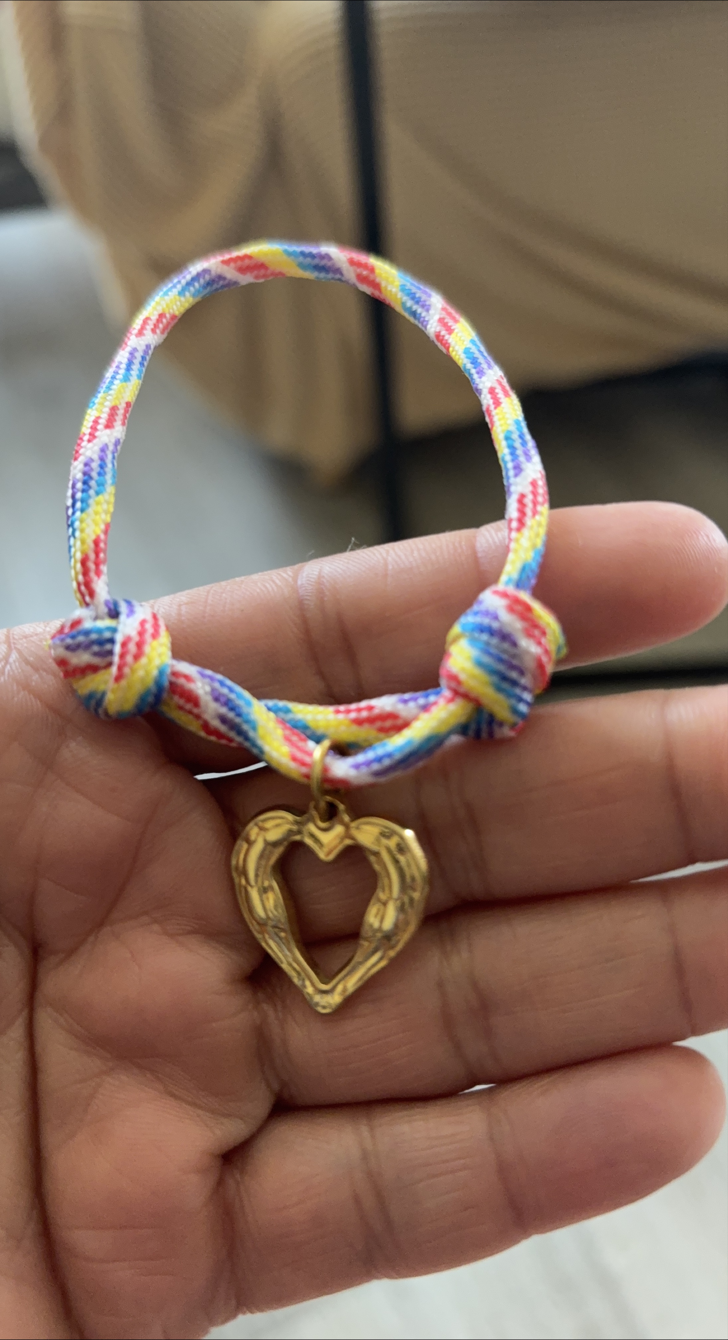 Colorful Hair Tie with Heart Charm thumbnail