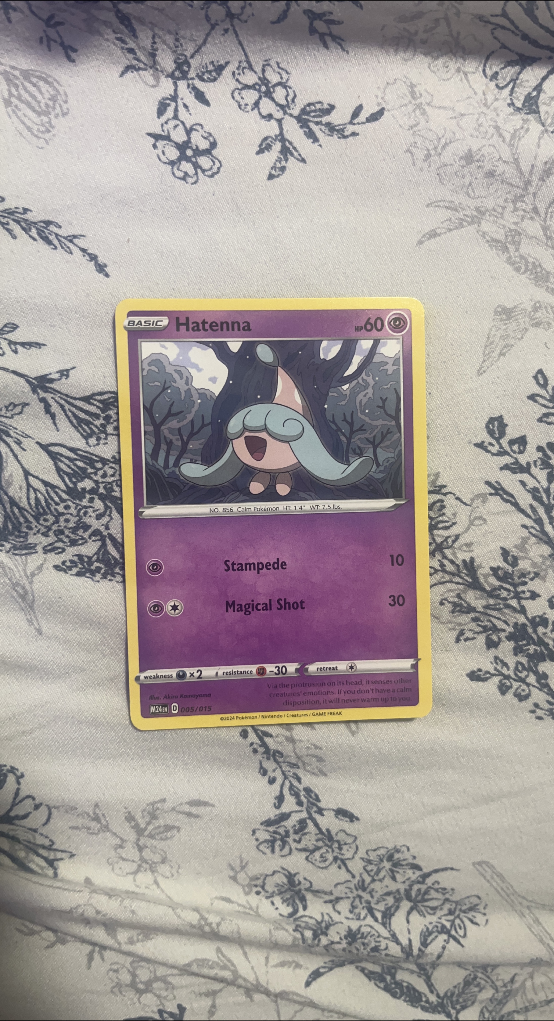 Pokémon Hatenna Basic Card
