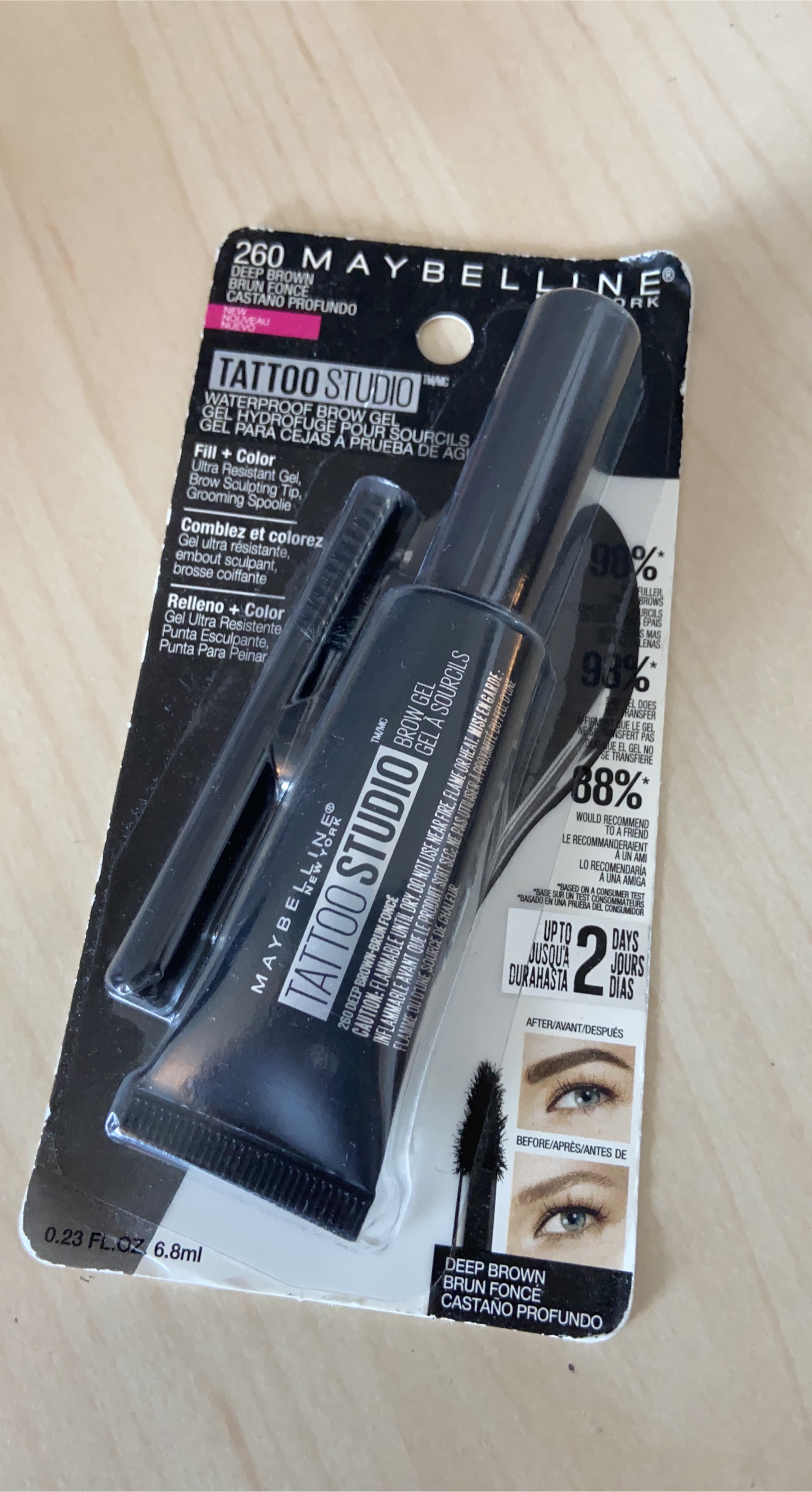 Maybelline Tattoo Studio Brow Gel - Deep Brown