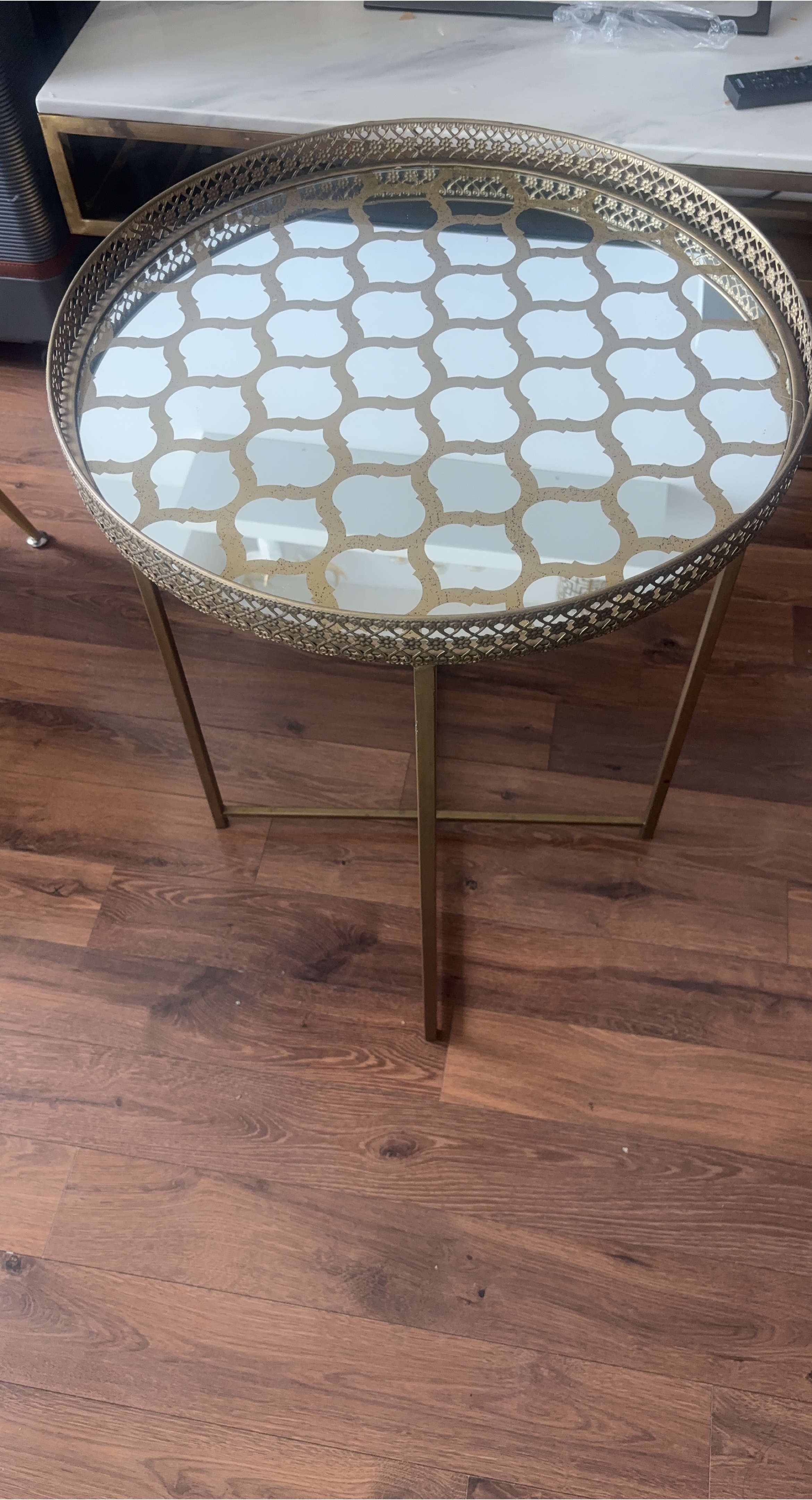 Gold Mirrored Accent Table thumbnail