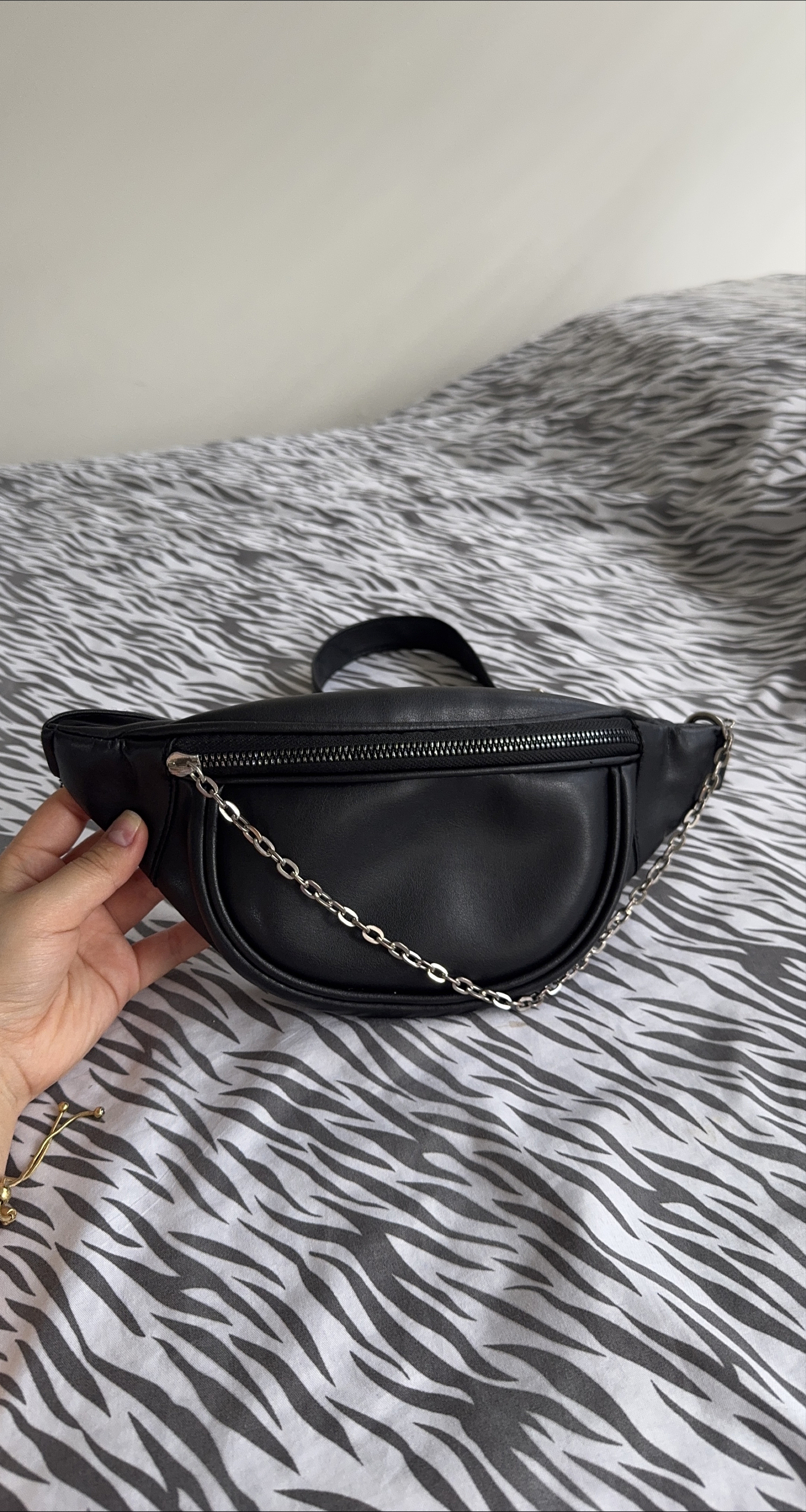Black Belt Bag with Chain Detail thumbnail