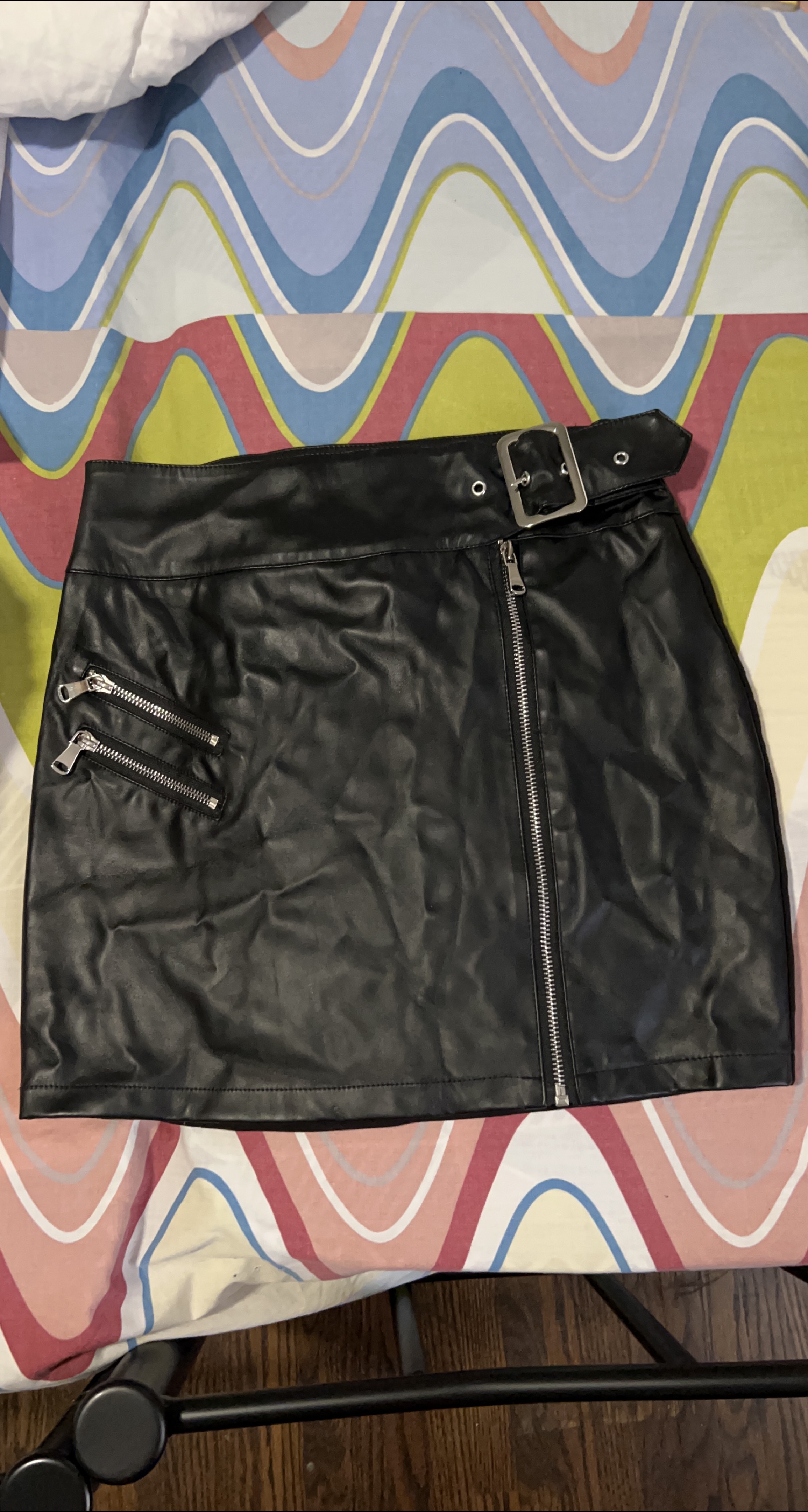 Black Faux Leather Mini Skirt thumbnail
