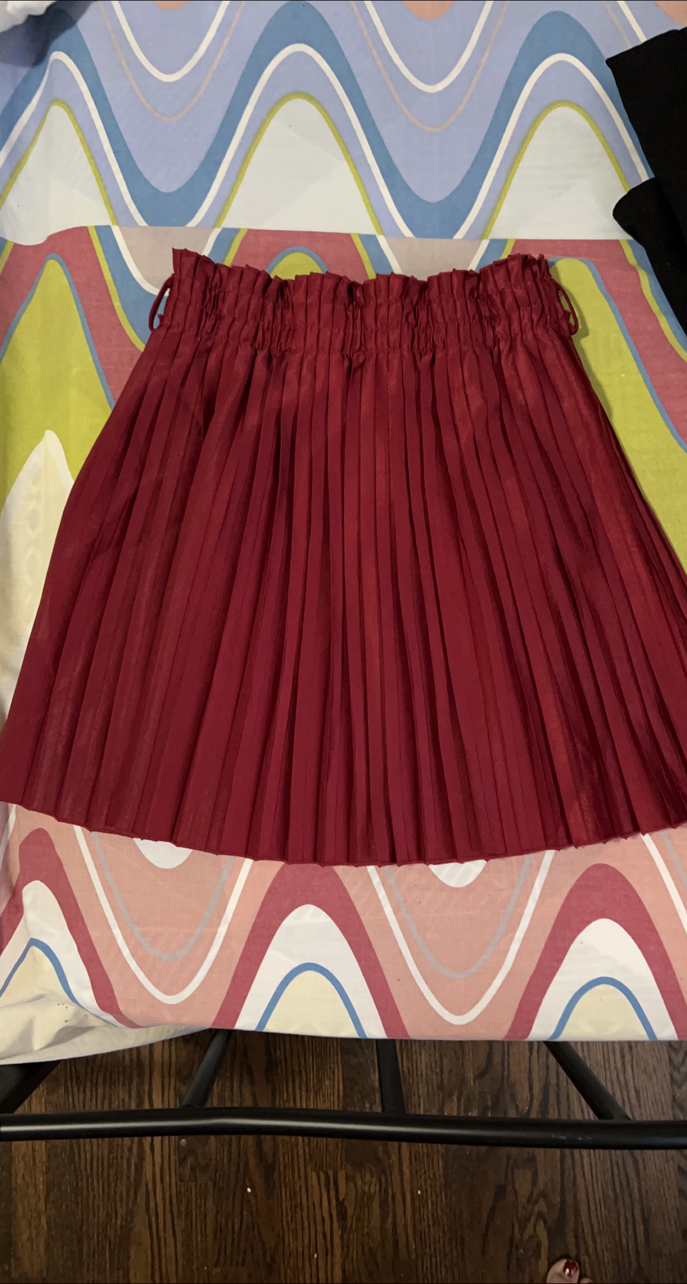 Burgundy Pleated Skirt thumbnail