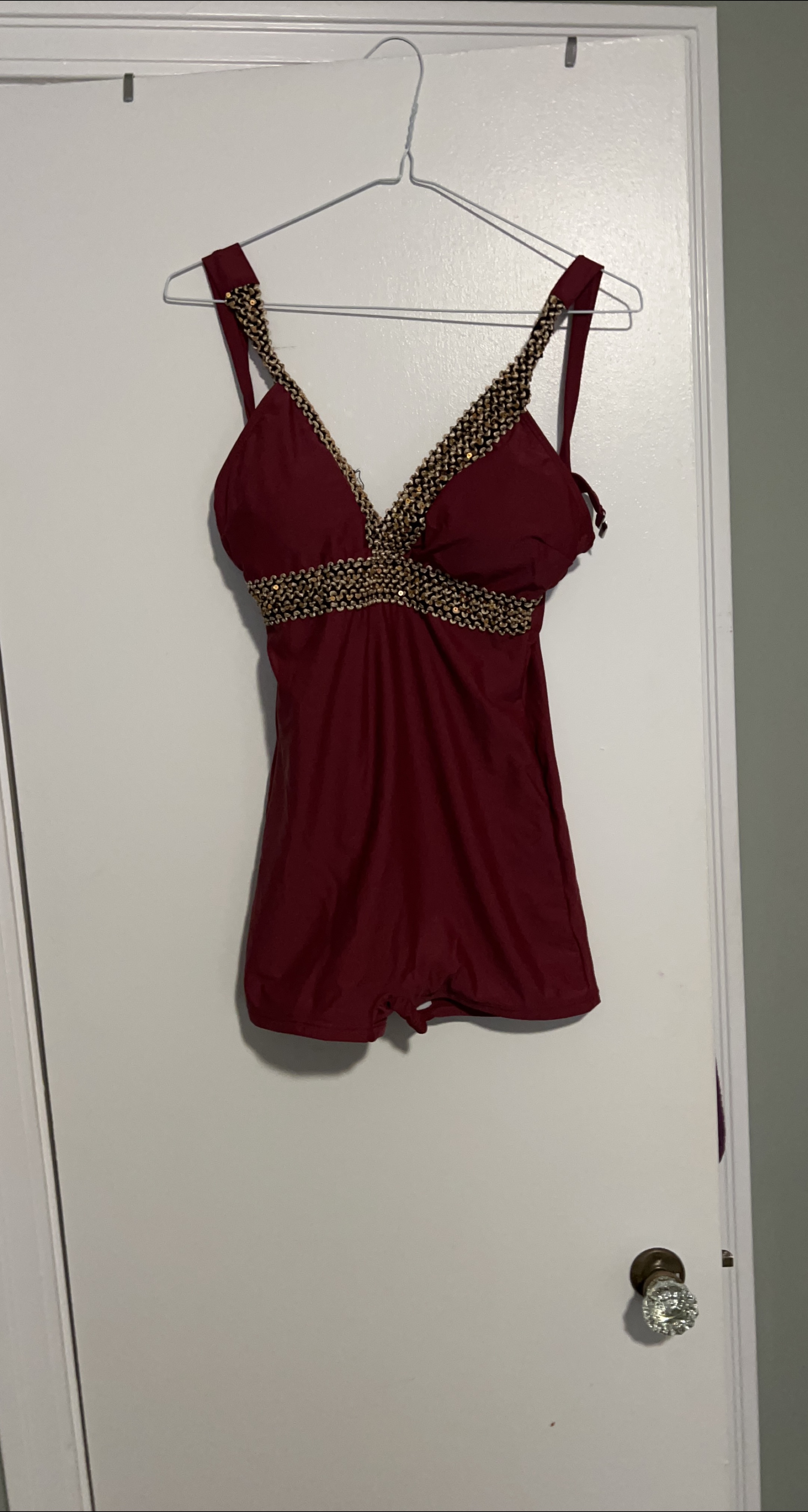Burgundy Swimsuit - Size Unknown thumbnail