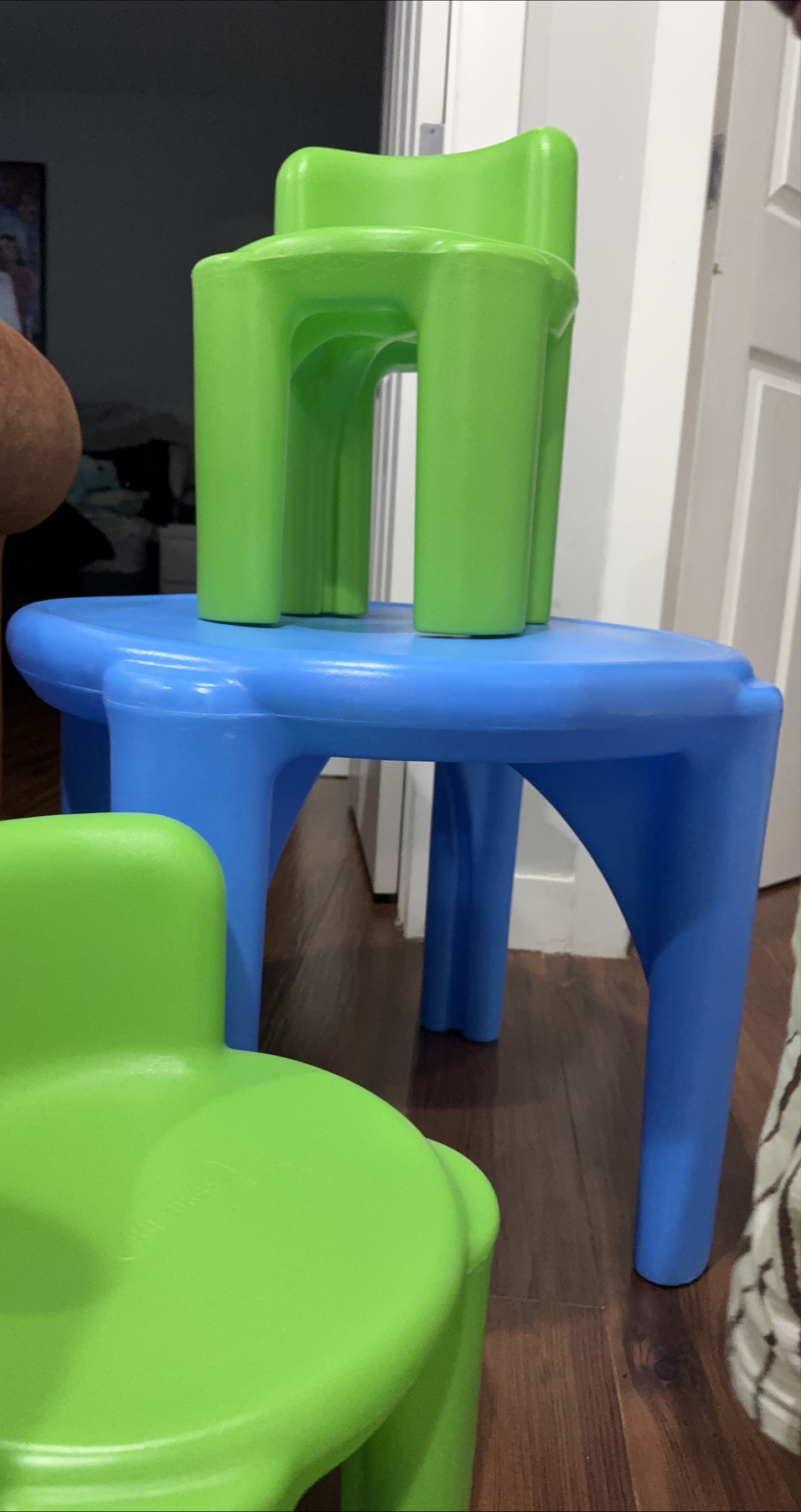 Kids Table with 2 Chairs - Blue & Green thumbnail