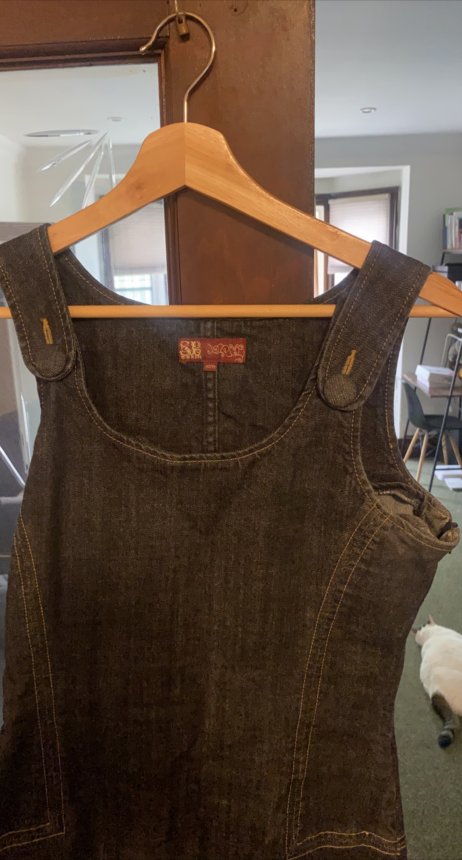 Denim Jumper Dress - Size Small thumbnail