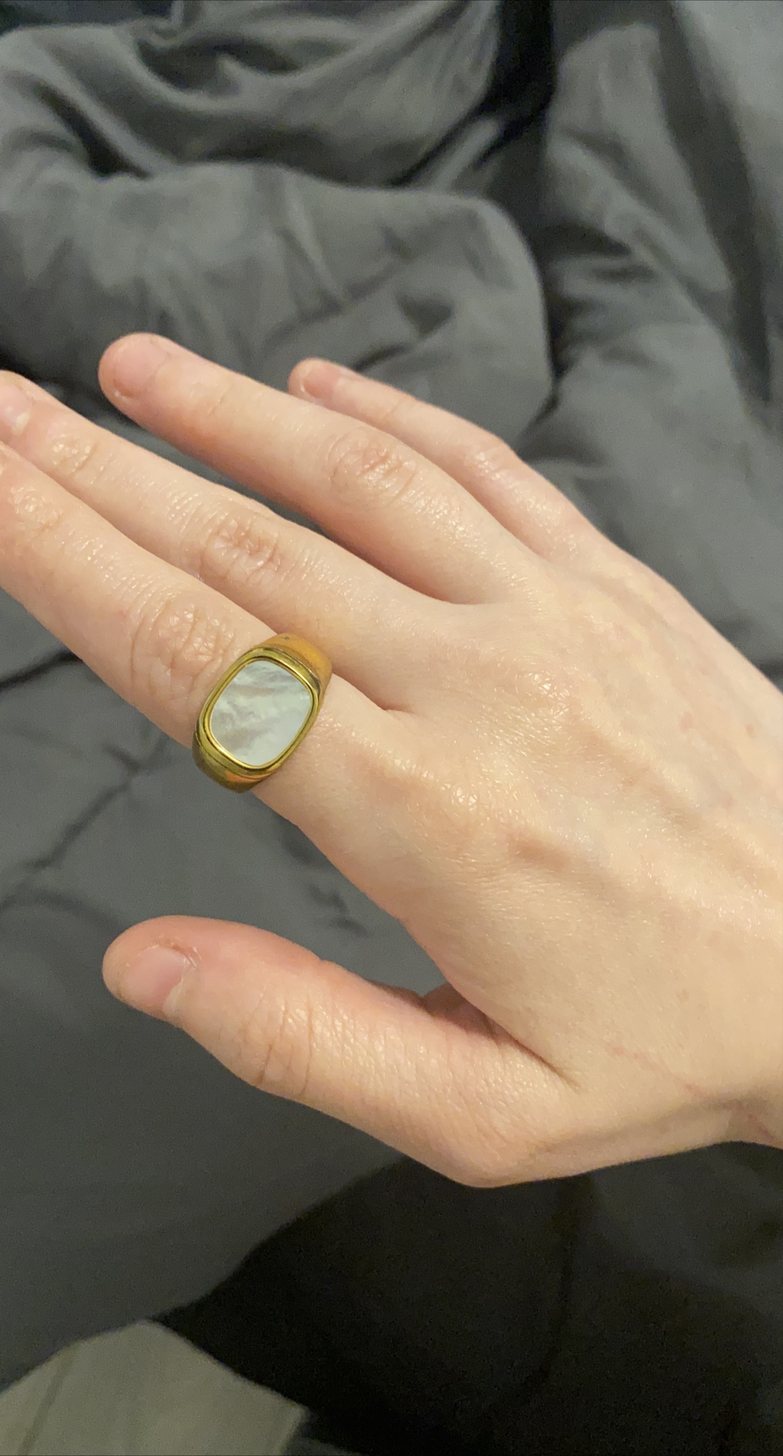 Gold Tone Ring with White Stone thumbnail