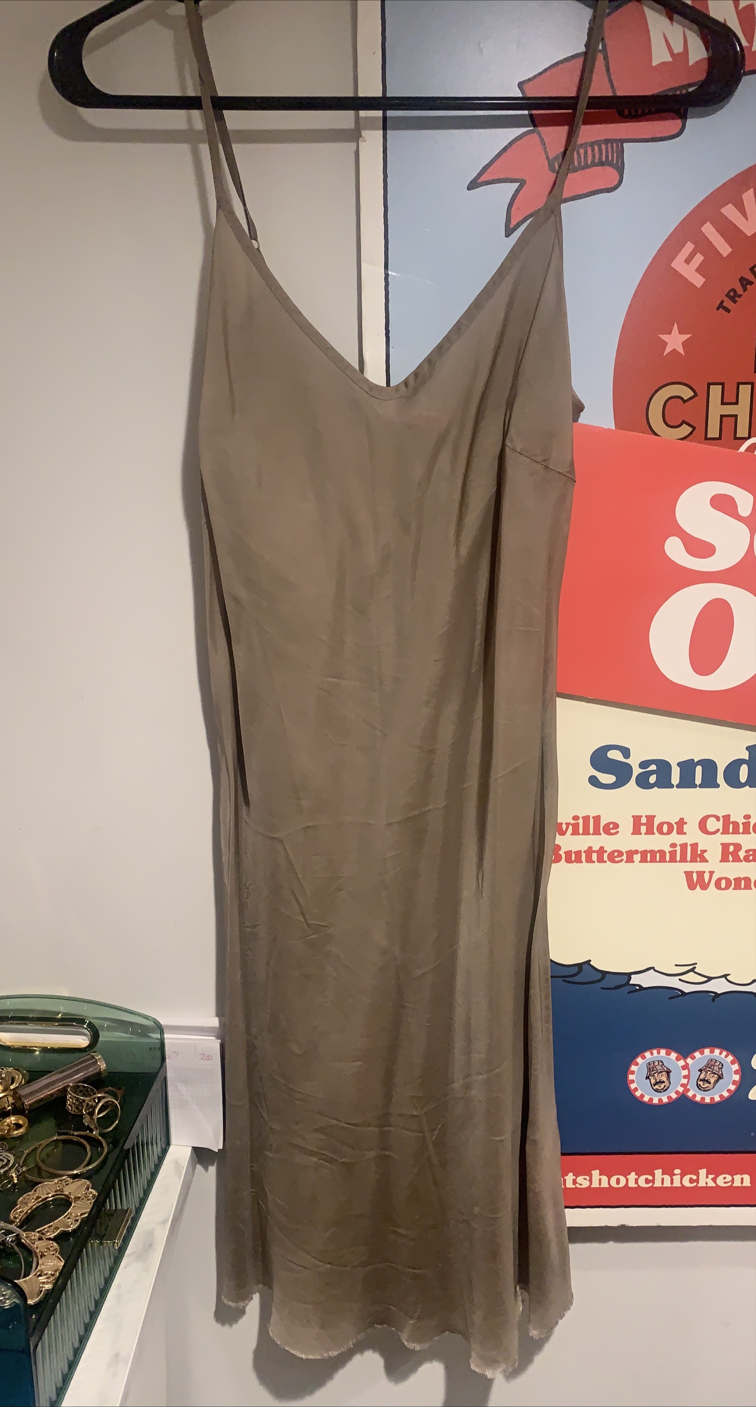 Moving Sale! Slip Dress - Beige/Taupe thumbnail