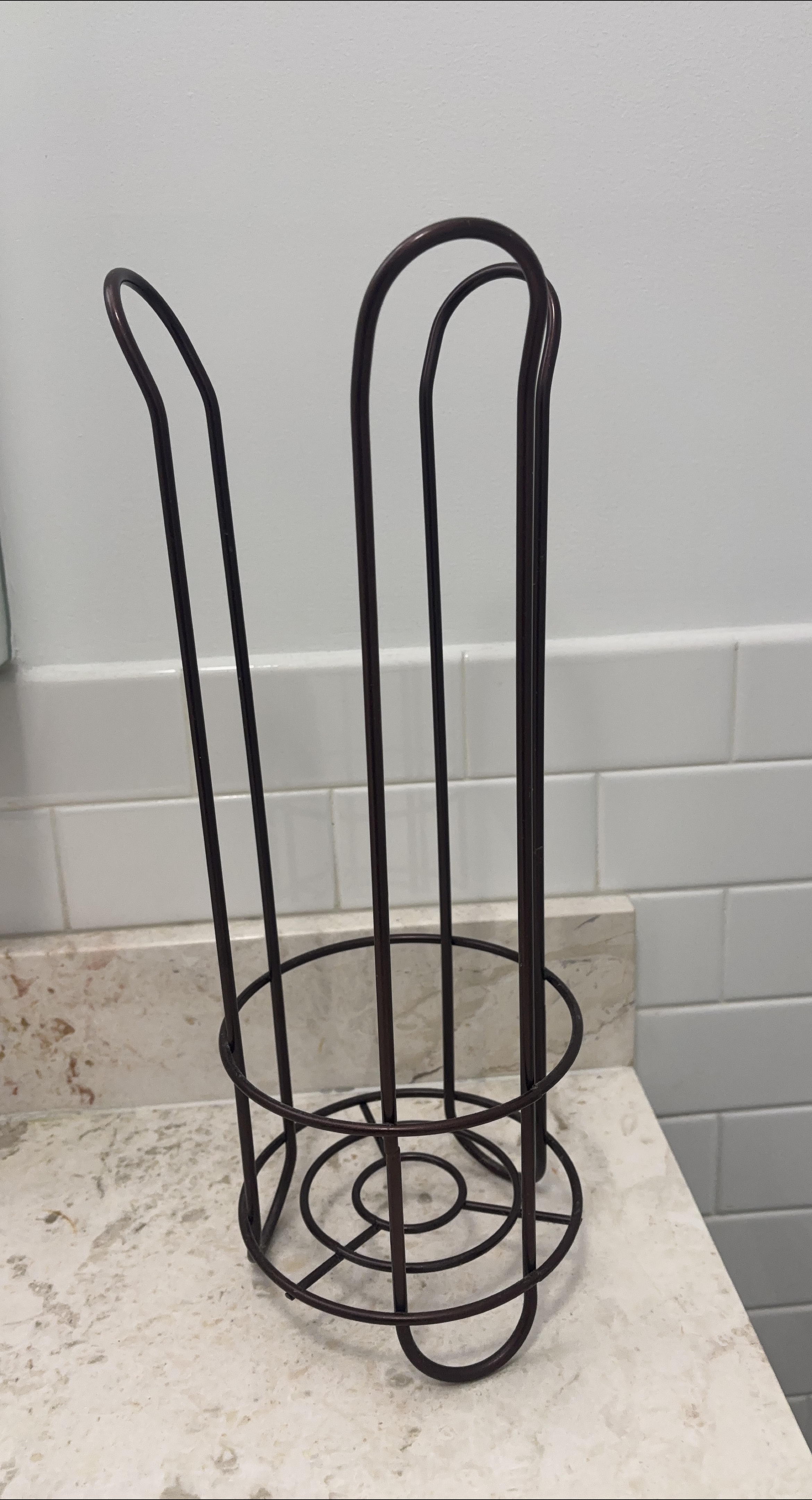 Brown Metal Toilet Paper Holder Stand thumbnail