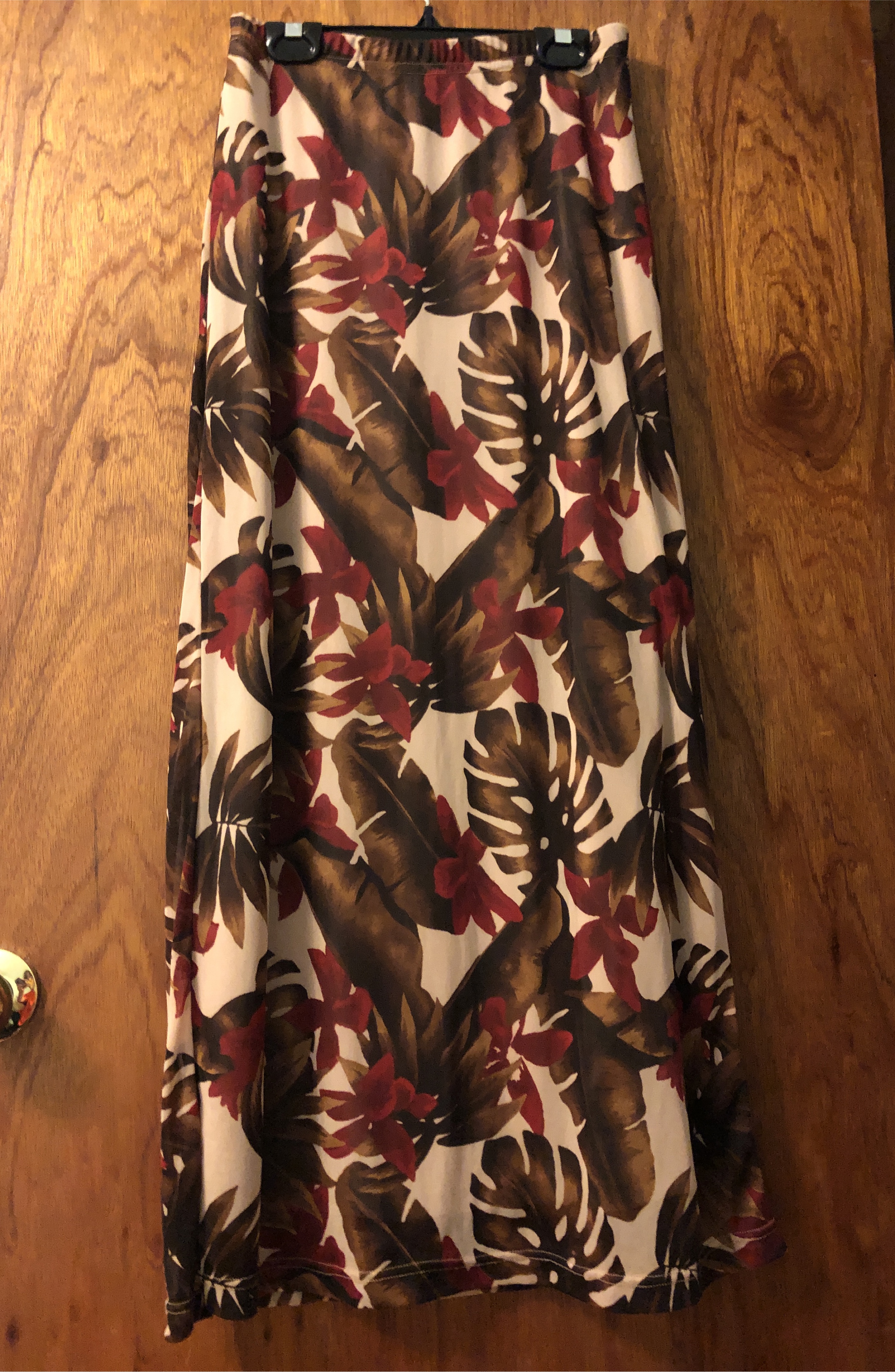 Floral Maxi Skirt - Brown & Red thumbnail