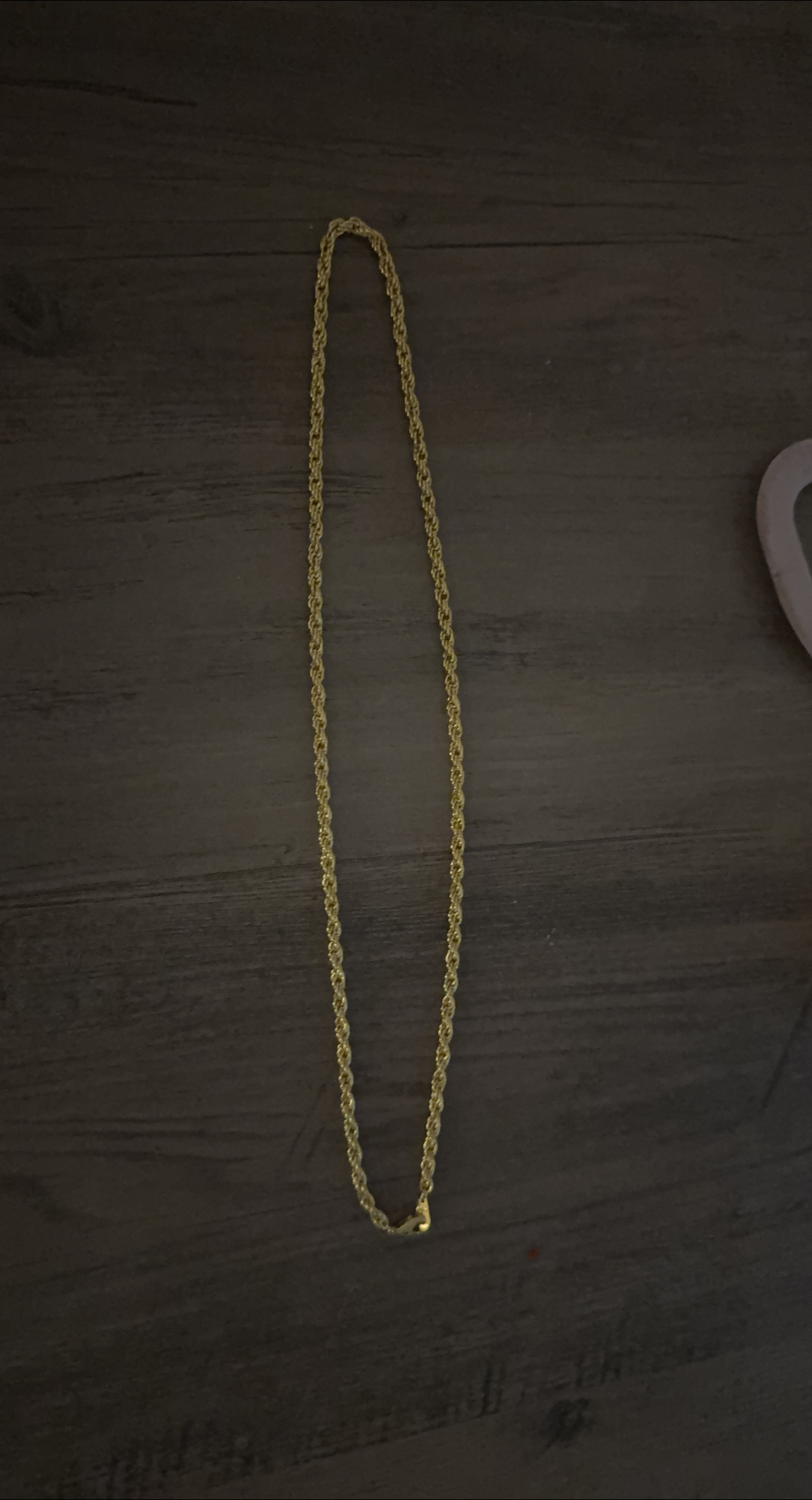 Gold rope chain necklace thumbnail