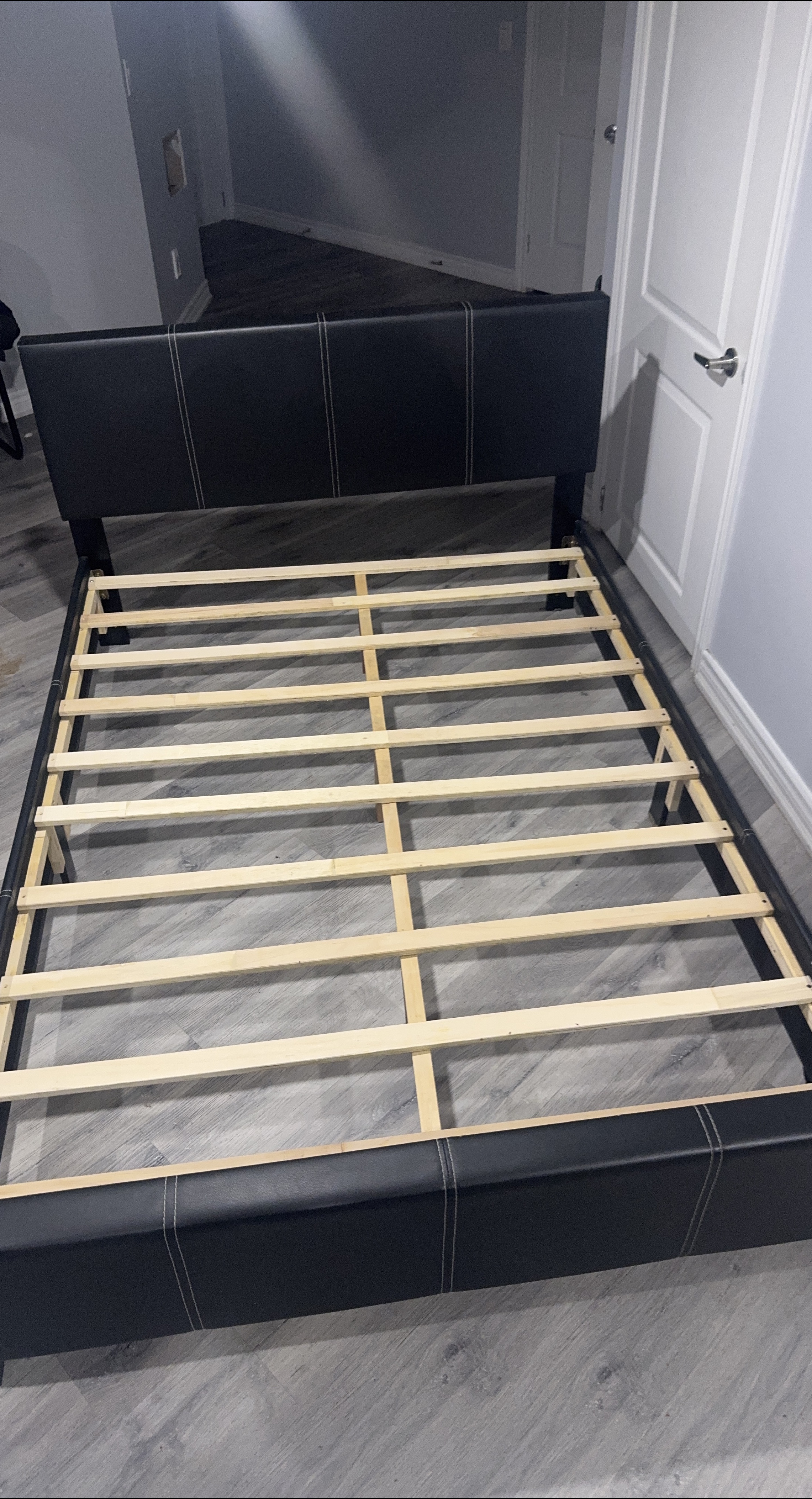 Black Faux Leather Bed Frame thumbnail