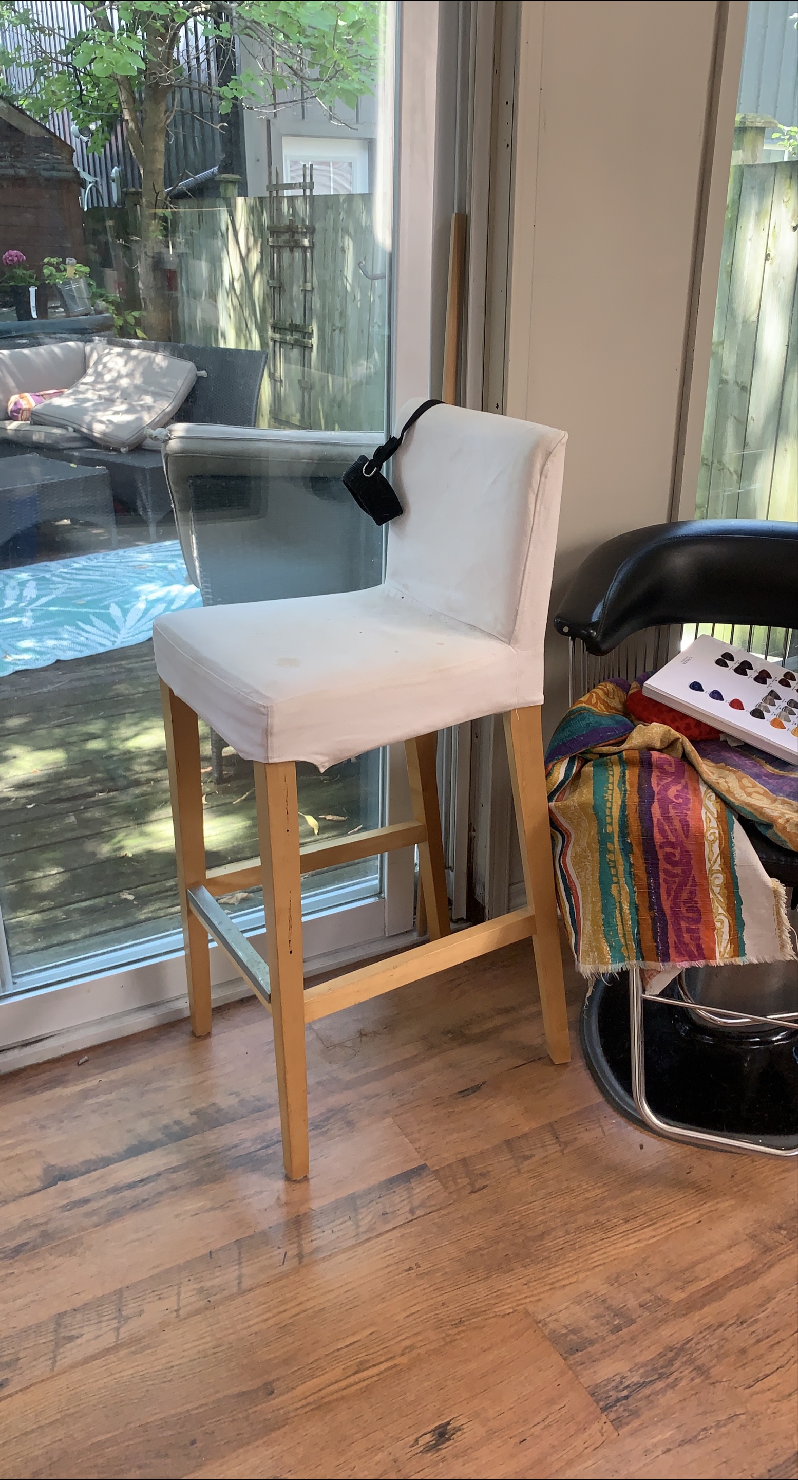 White Upholstered Bar Stool thumbnail