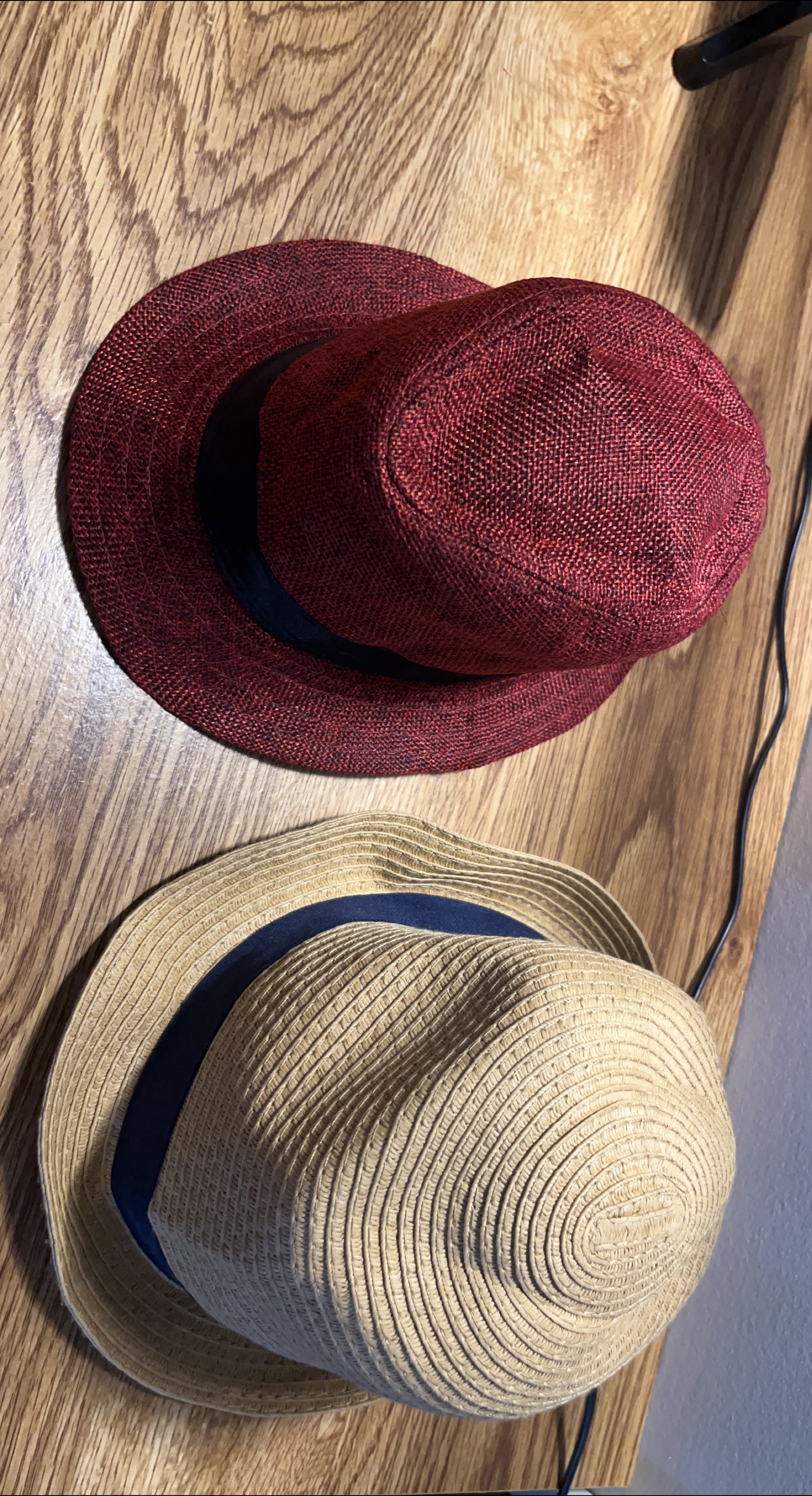 Two Stylish Hats - Red & Beige thumbnail