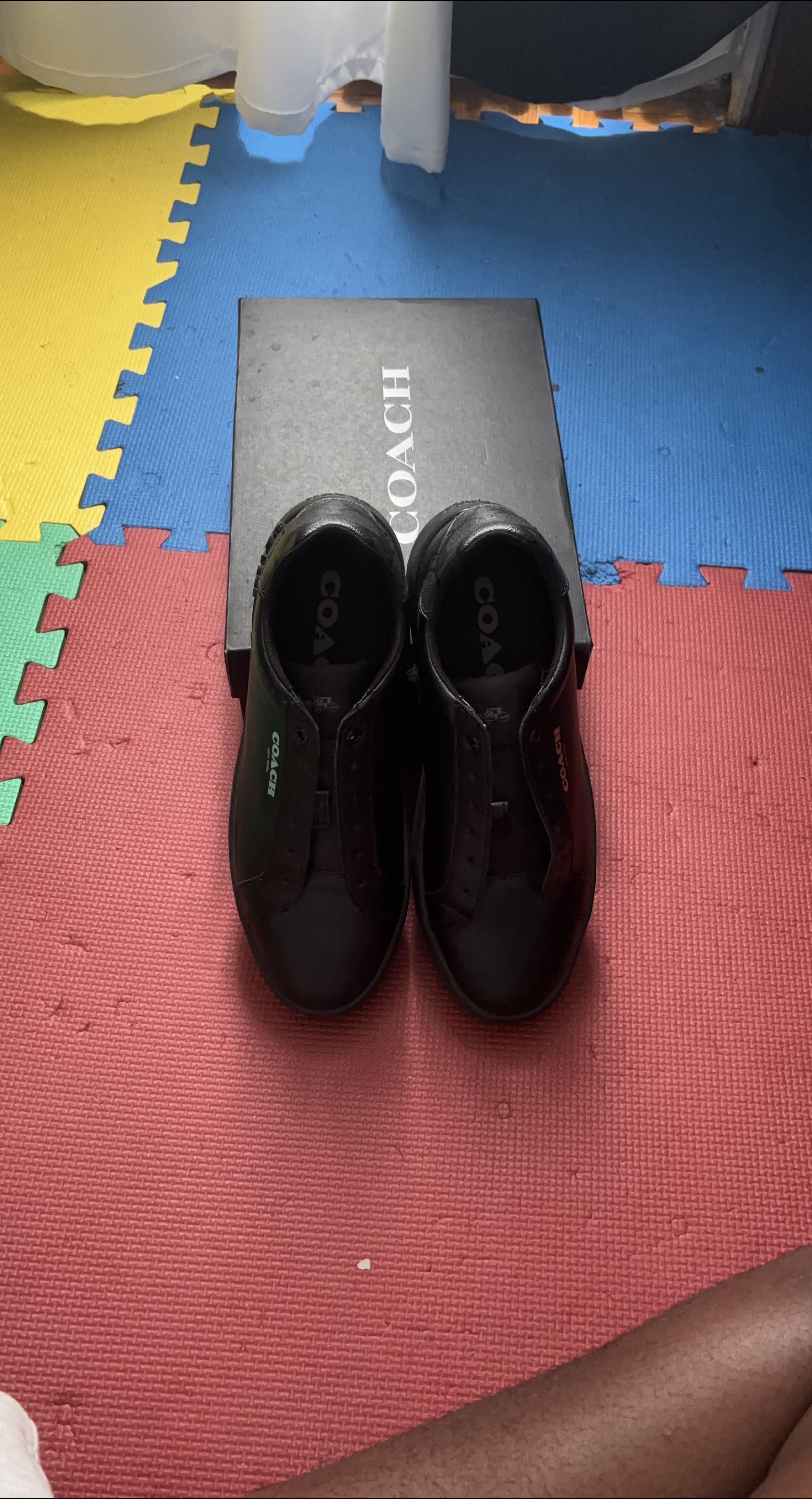 Coach Black Leather Sneakers with Box thumbnail