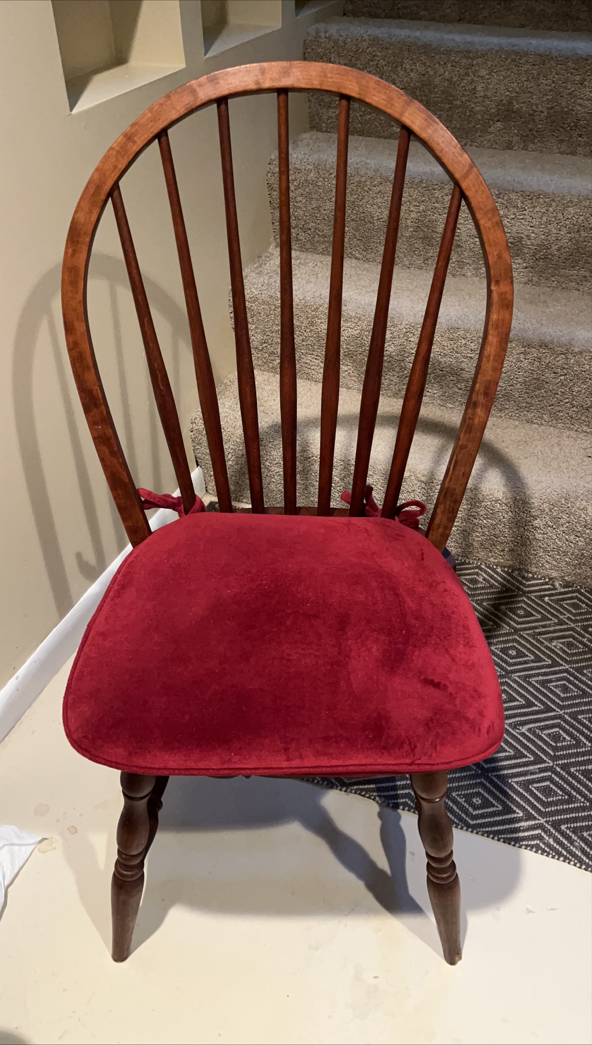 Two Wooden Spindle Back Dining Chair thumbnail