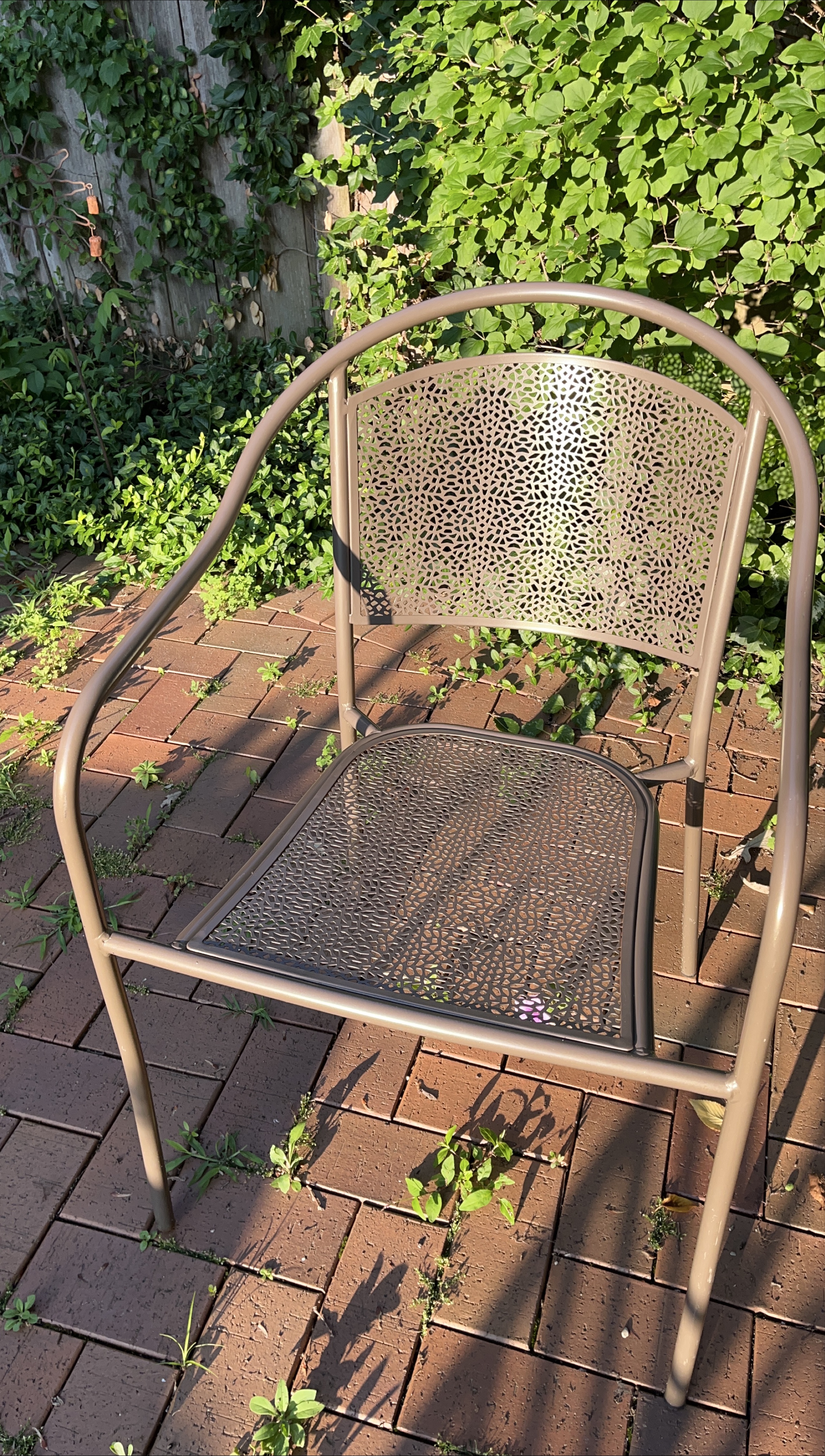 Outdoor Metal Patio Chair - Brown thumbnail