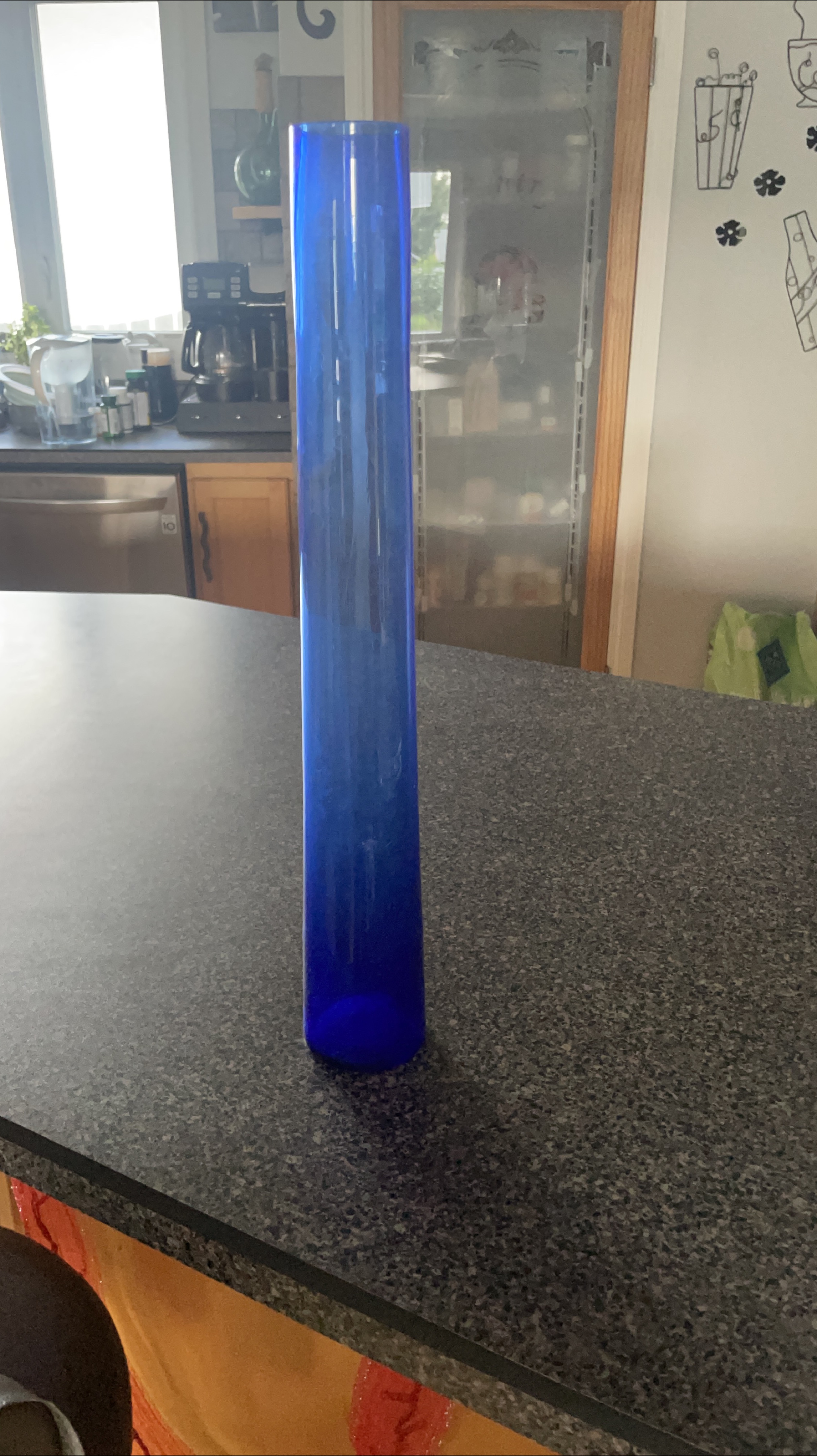 Tall Blue Glass Vase thumbnail