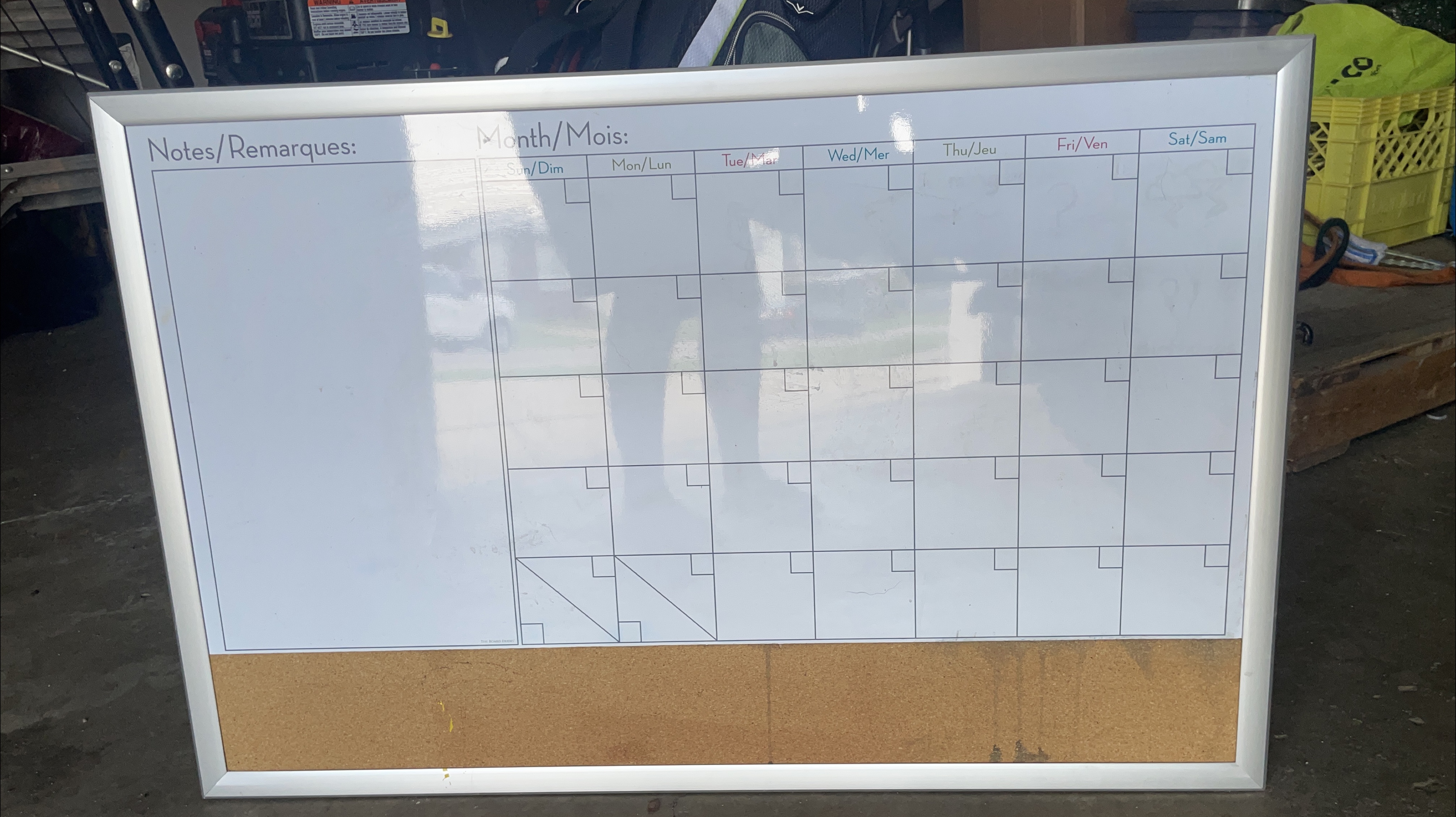 Whiteboard Calendar with Cork Bottom thumbnail
