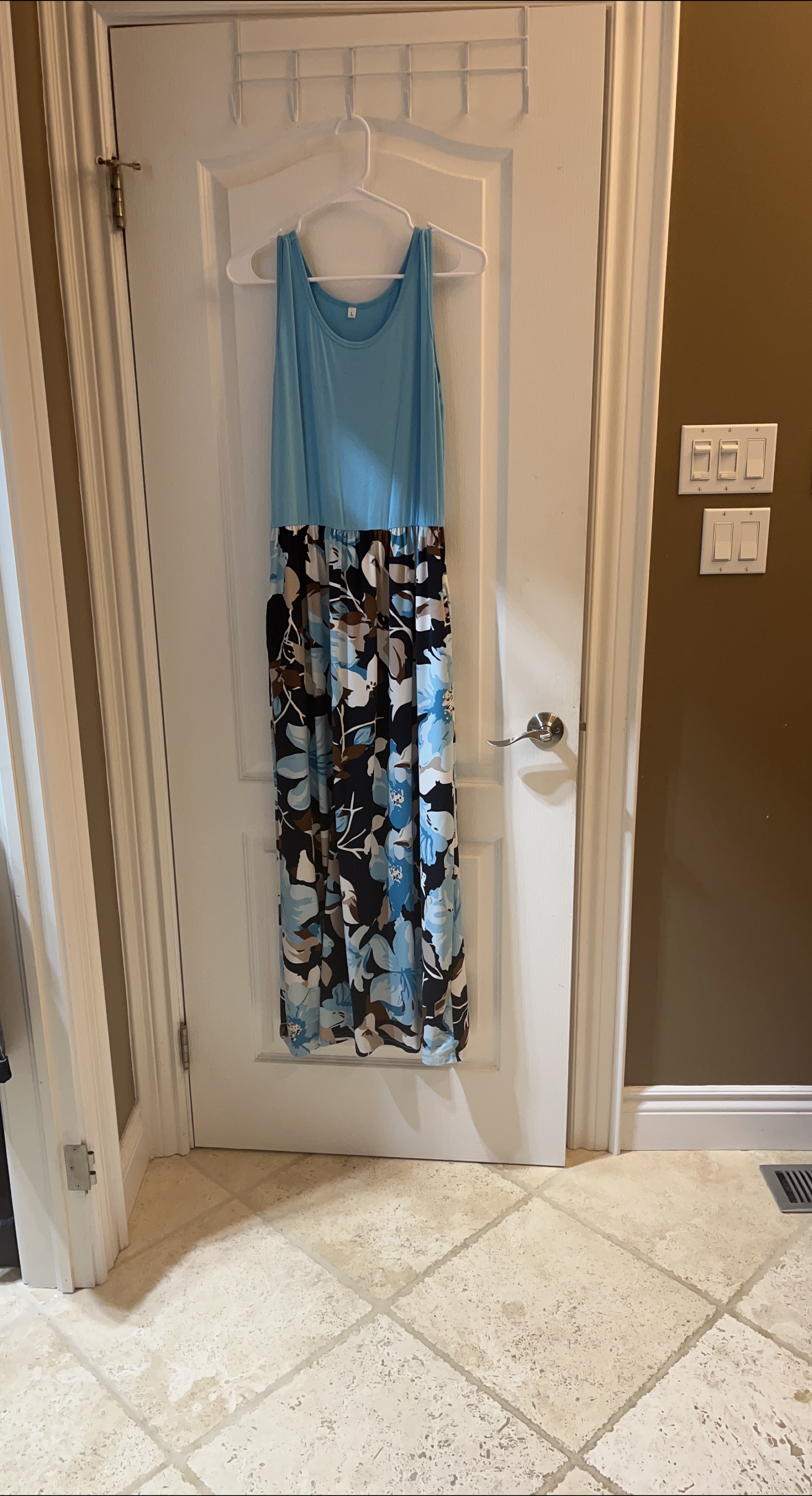 Blue Floral Maxi Dress - Size L thumbnail