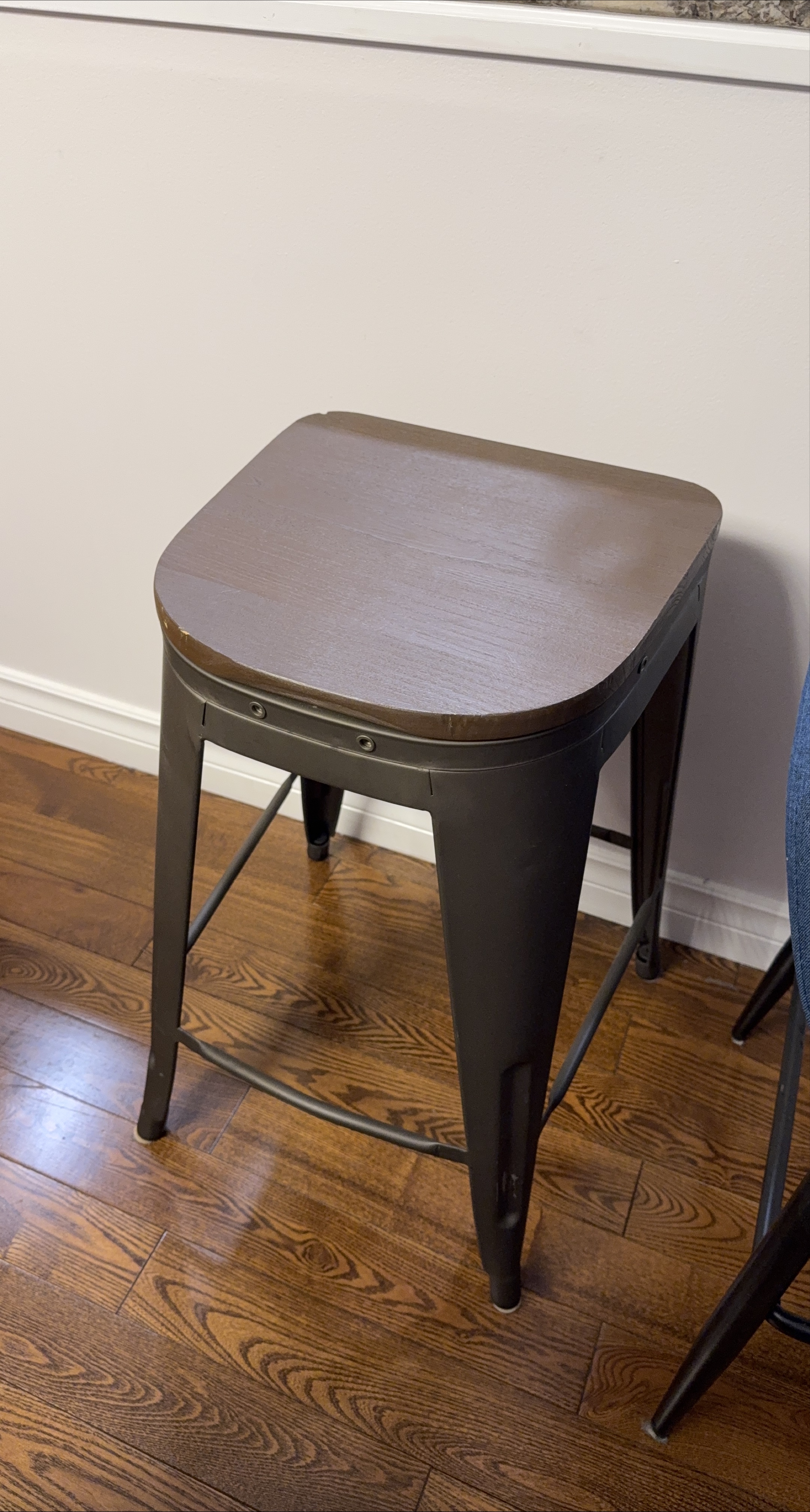 Brown & Black Metal Bar Stool thumbnail