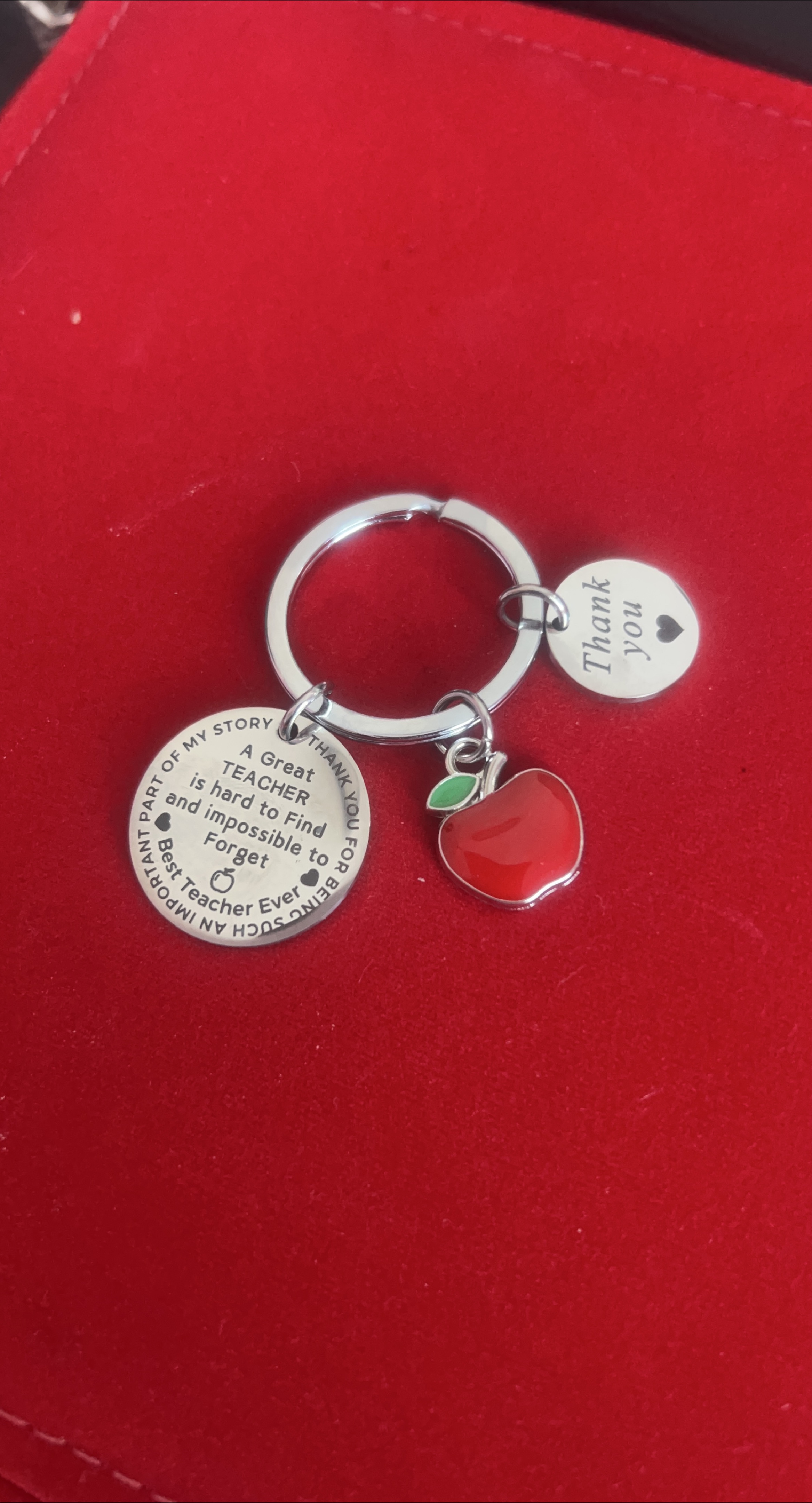 Teacher Appreciation Keychain - Apple Charm thumbnail