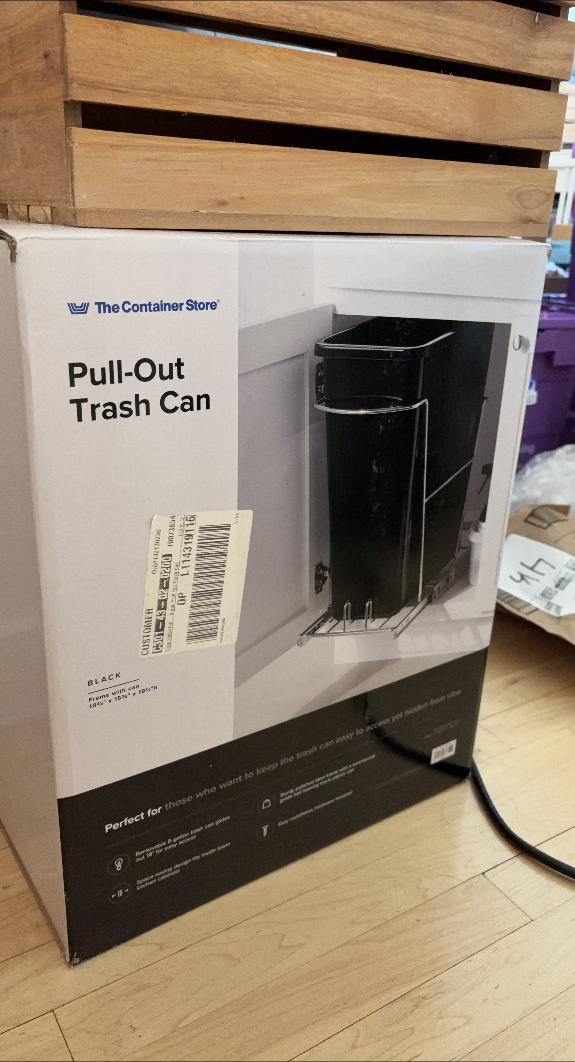 The Container Store Pull-Out Trash Can - Black thumbnail