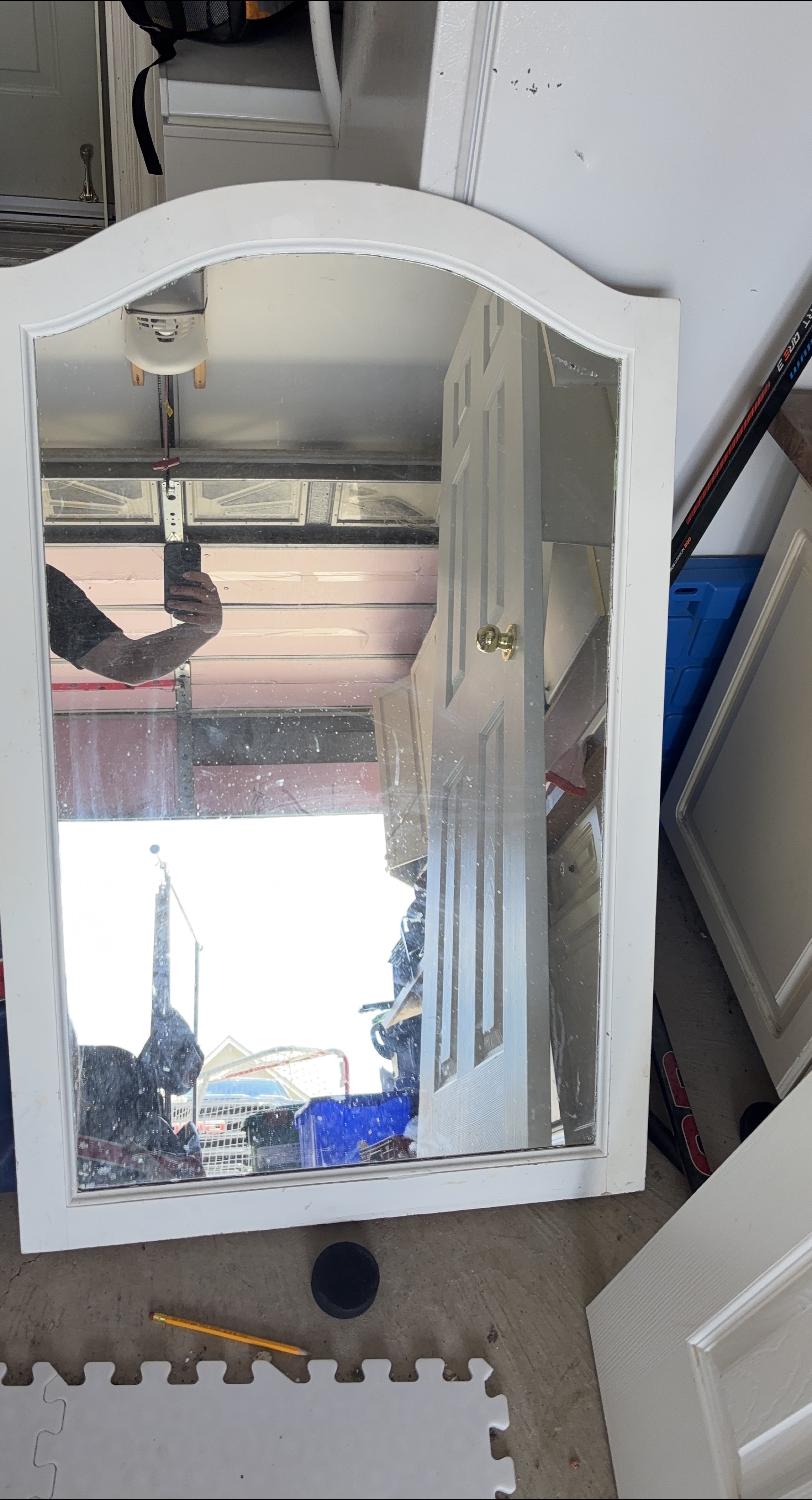 White Framed Mirror thumbnail
