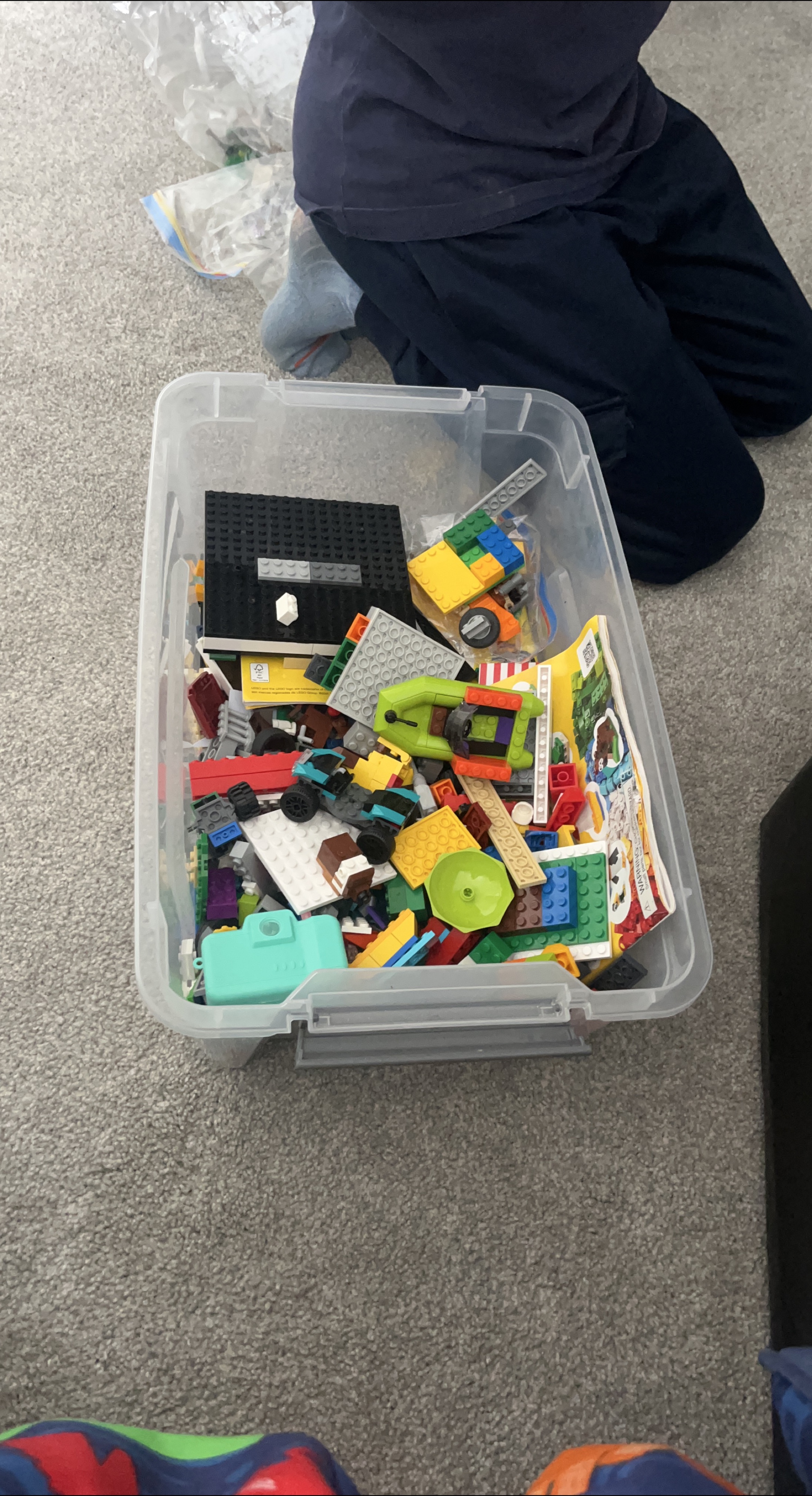 Mixed LEGO Blocks in Storage Bin thumbnail