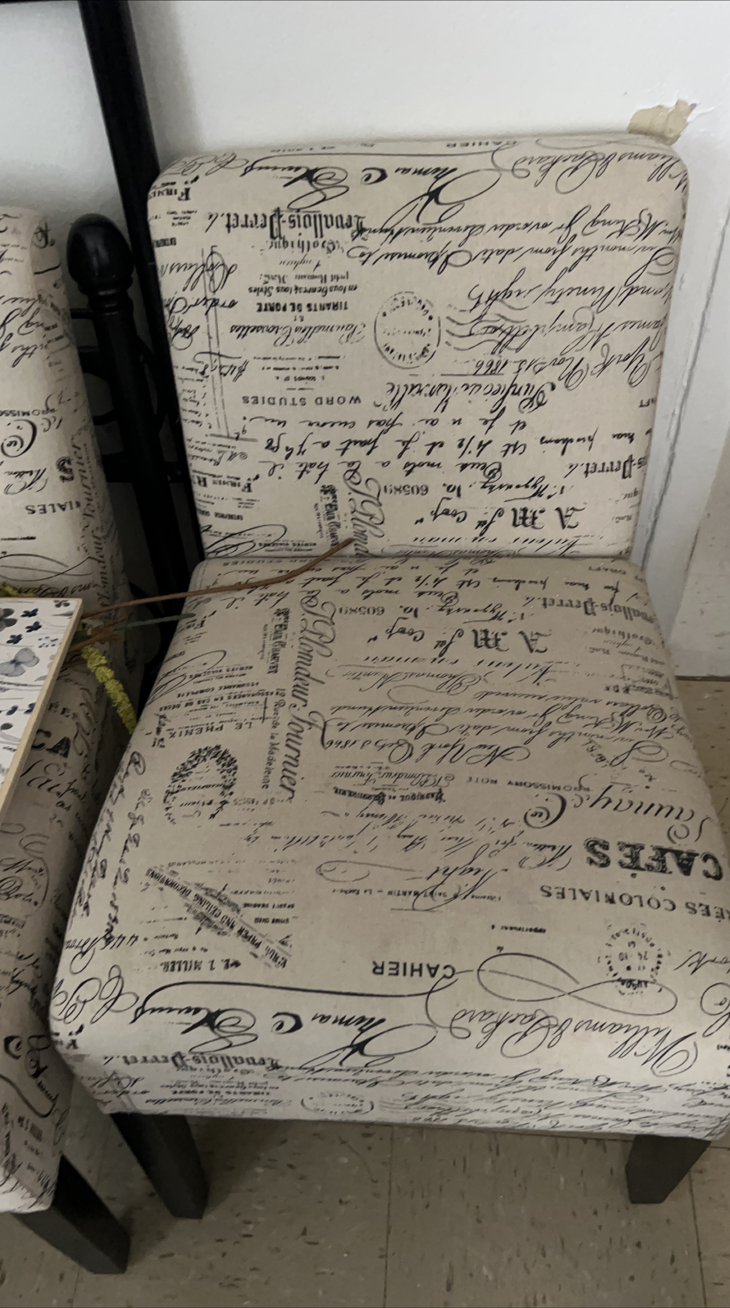 Accent Chair with French Script Design thumbnail