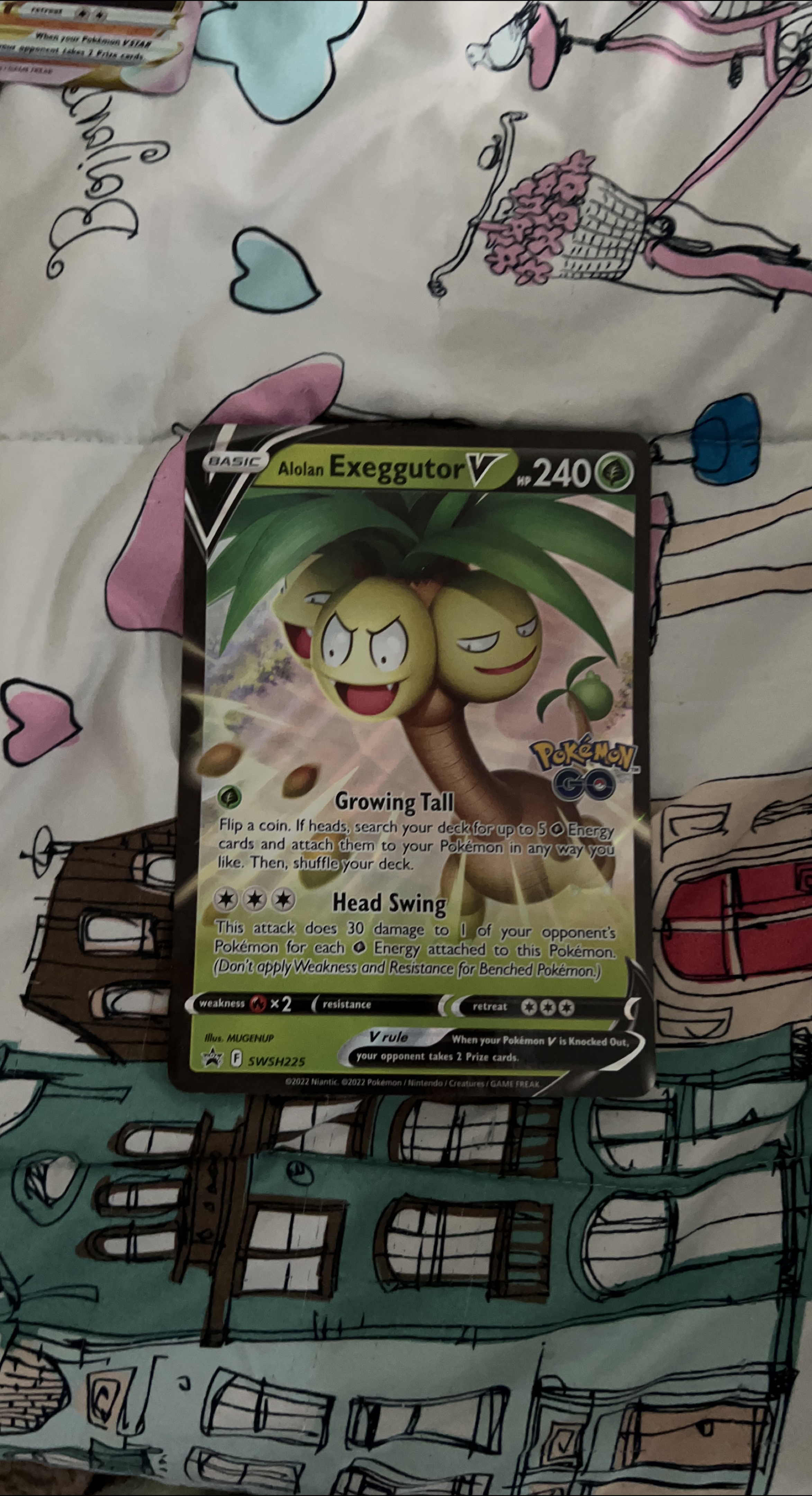 Alolan Exeggutor V Pokémon Card thumbnail