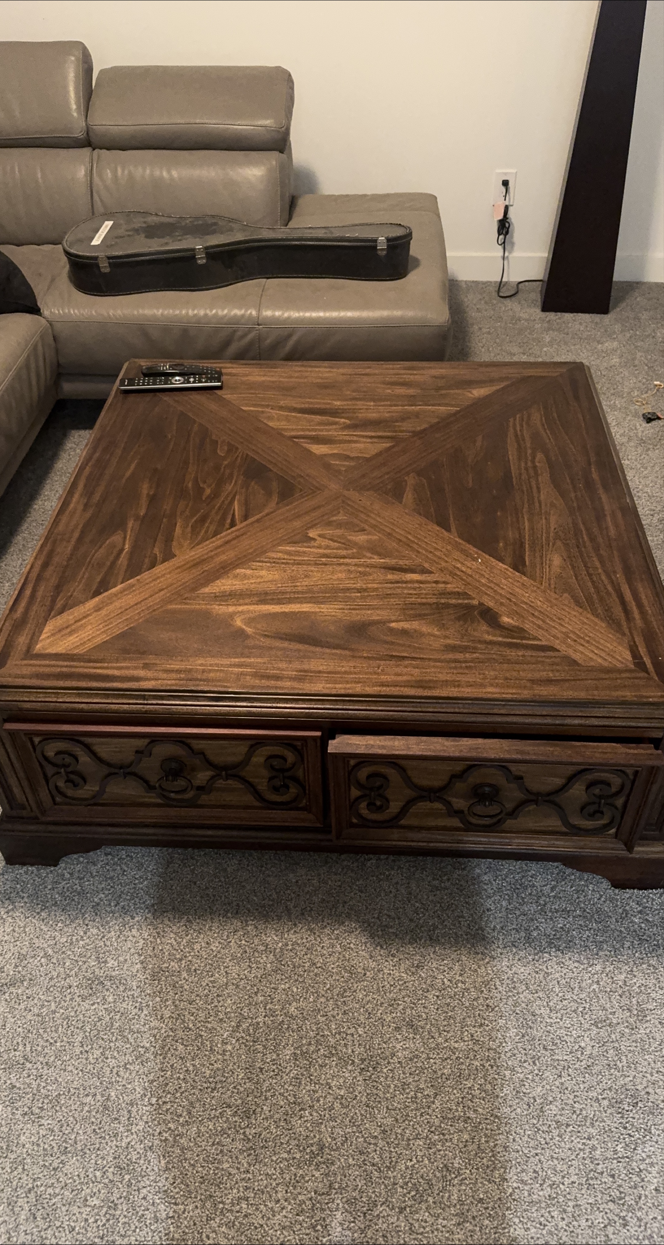 Wooden Coffee Table with Drawers thumbnail