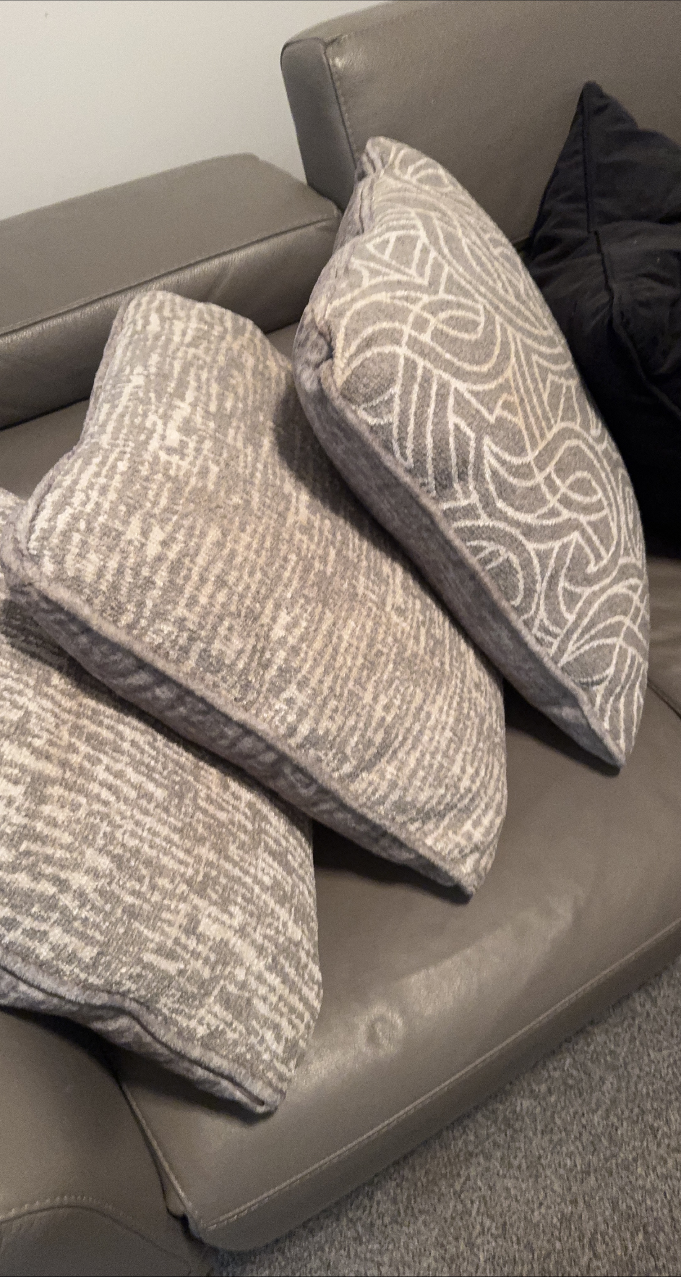 Grey Patterned Throw Pillows thumbnail