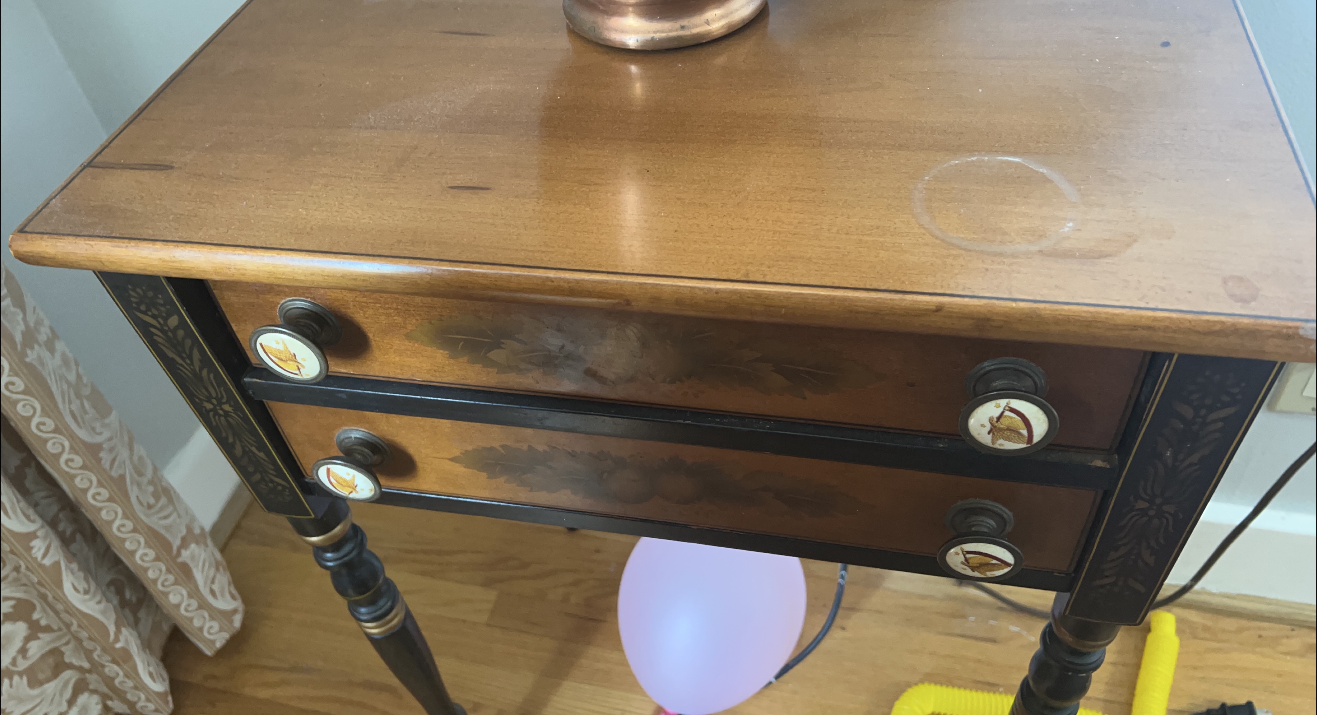 Wood Side Table with Two Drawers image indicator(2)