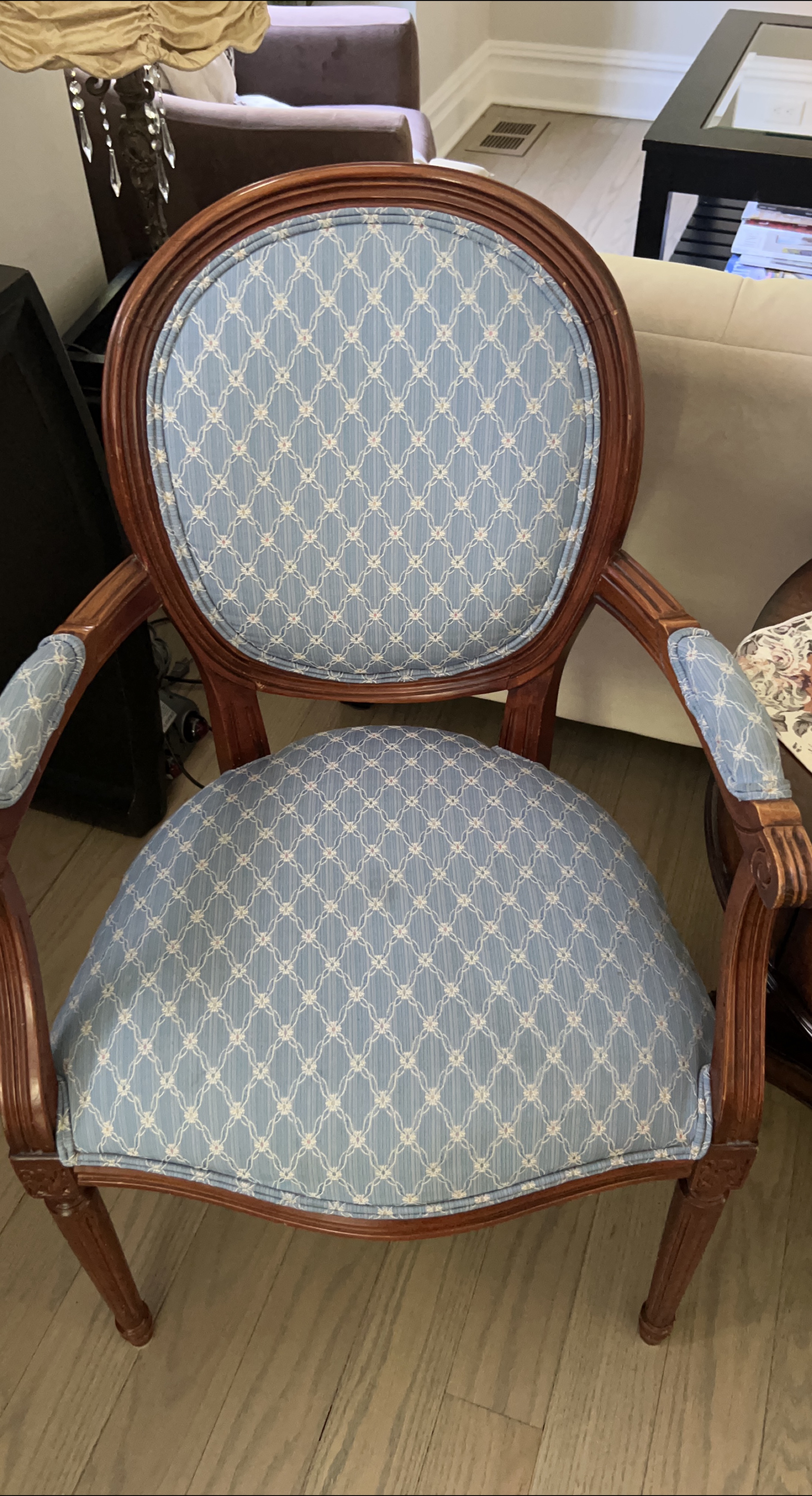 Vintage Blue Accent Chair Ethen Allen thumbnail