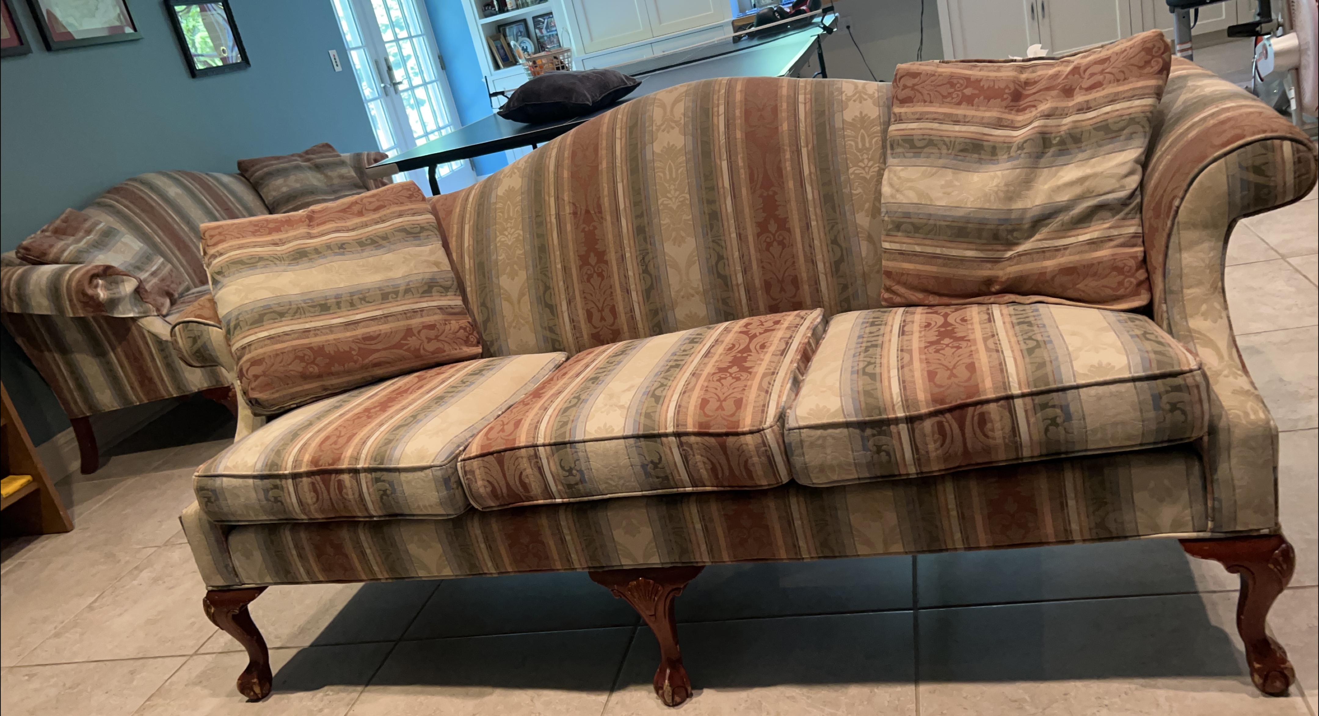 Striped Patterned Sofa Ethen Allen thumbnail