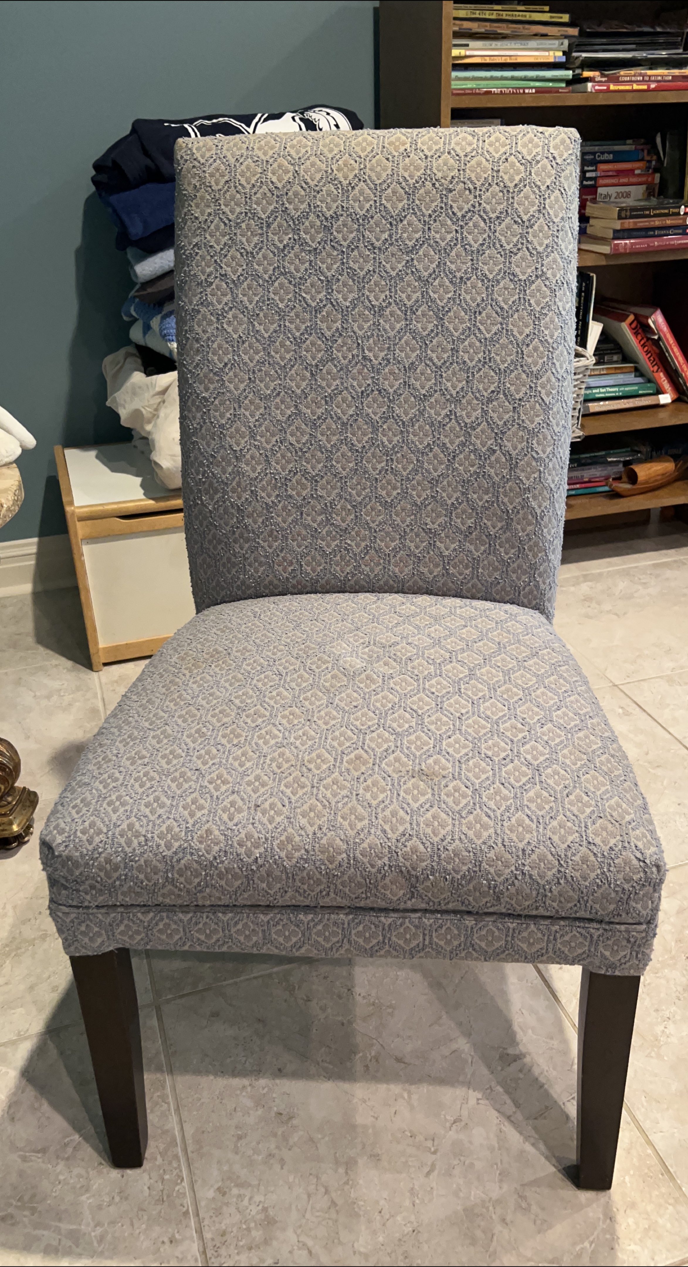 3 Upholstered Dining Chair - Blue Pattern thumbnail