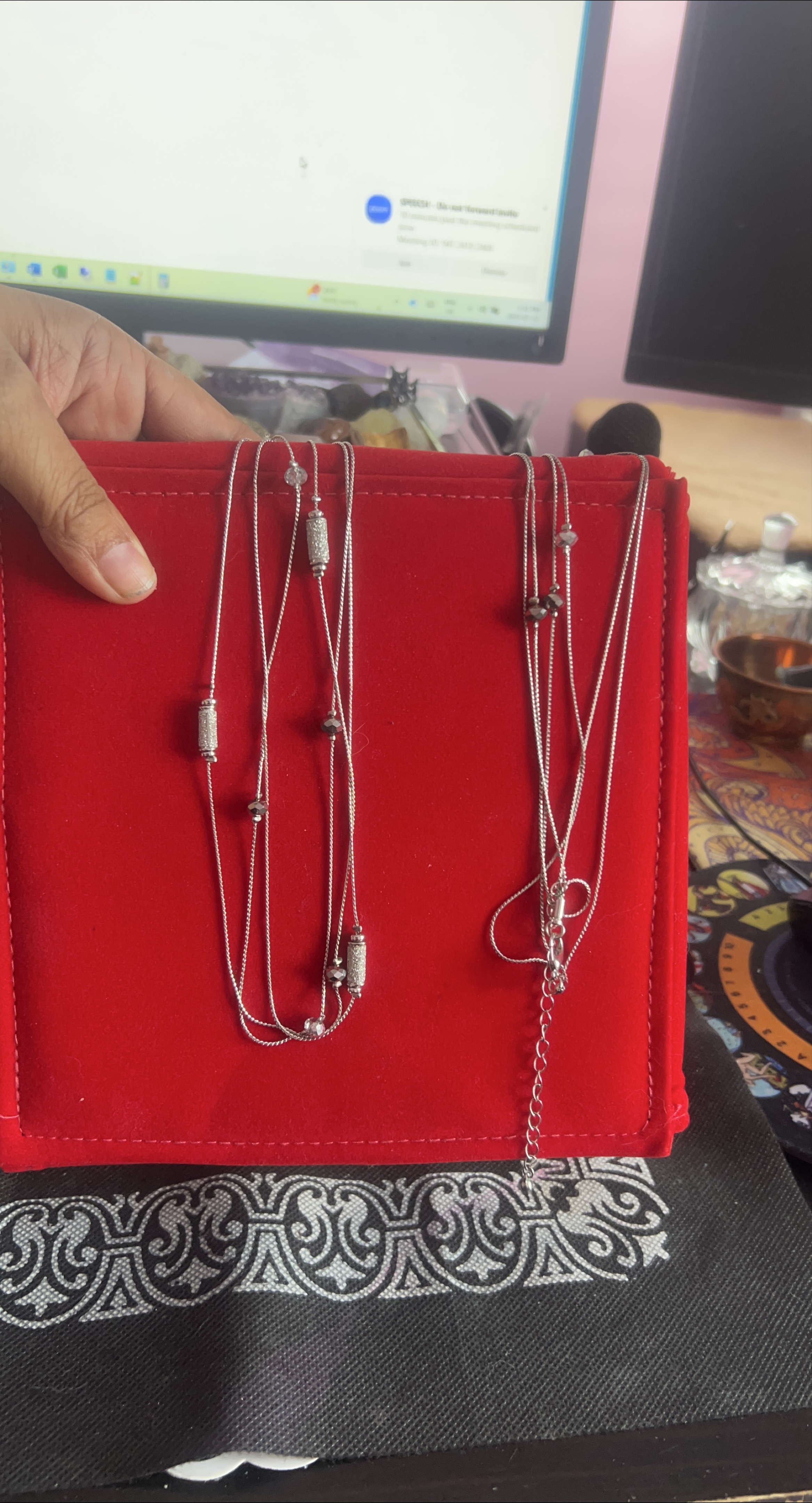 Silver Tone Layered Necklace thumbnail