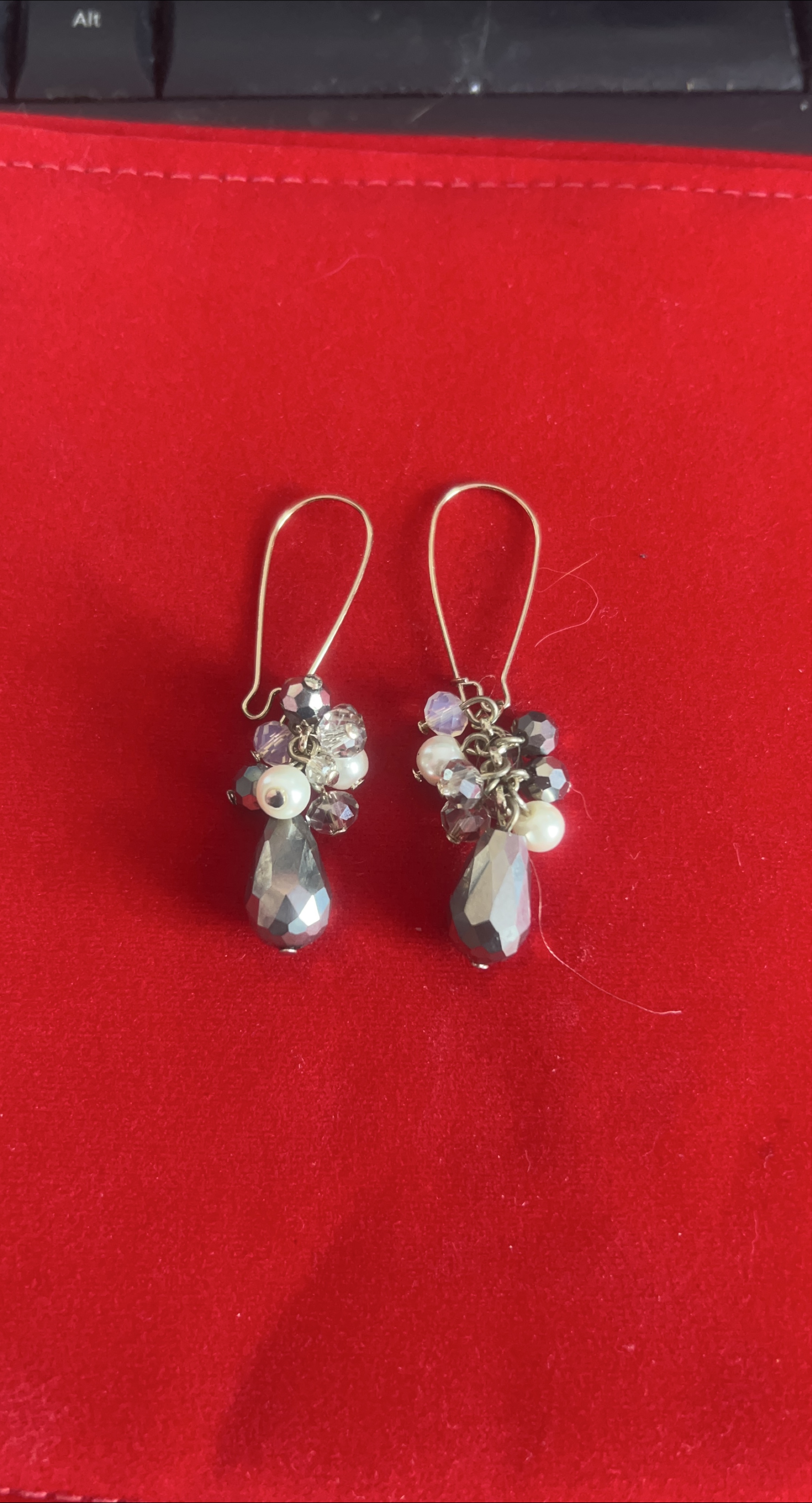 Drop Earrings with Pearl and Crystal Accents thumbnail