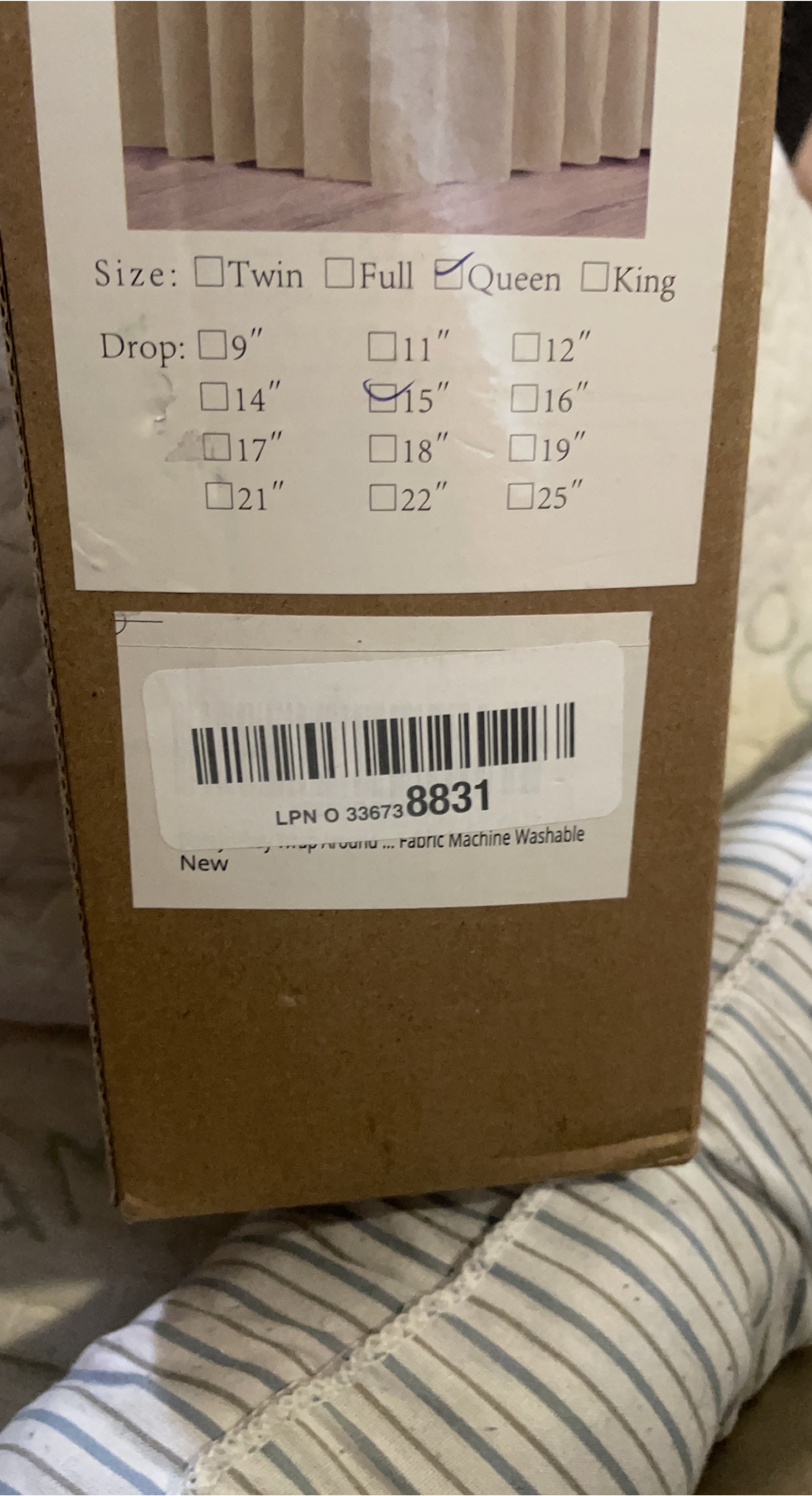 New Queen Size Bed Skirt - 15" Drop thumbnail