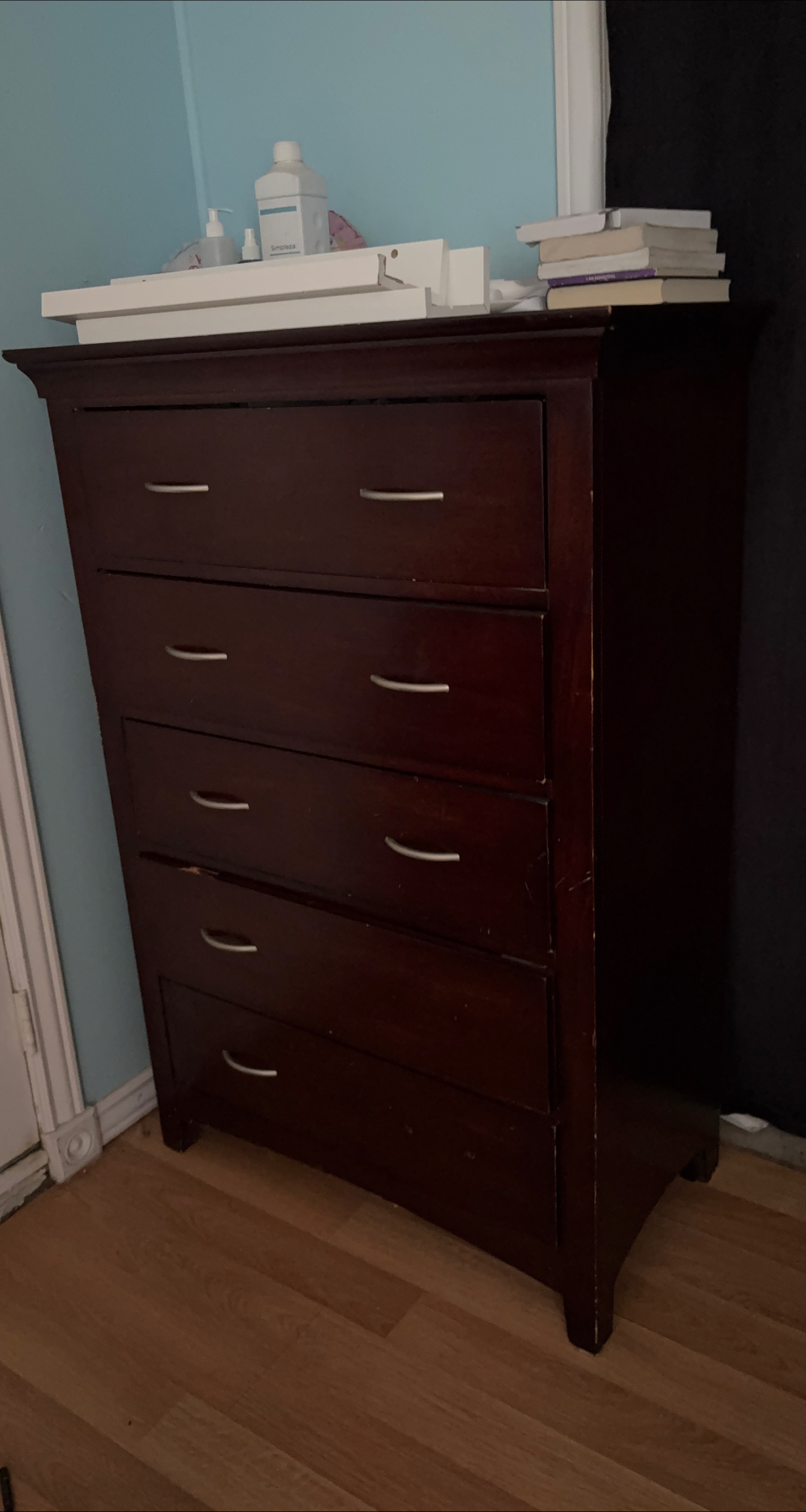 Dark Brown 5-Drawer Dresser thumbnail