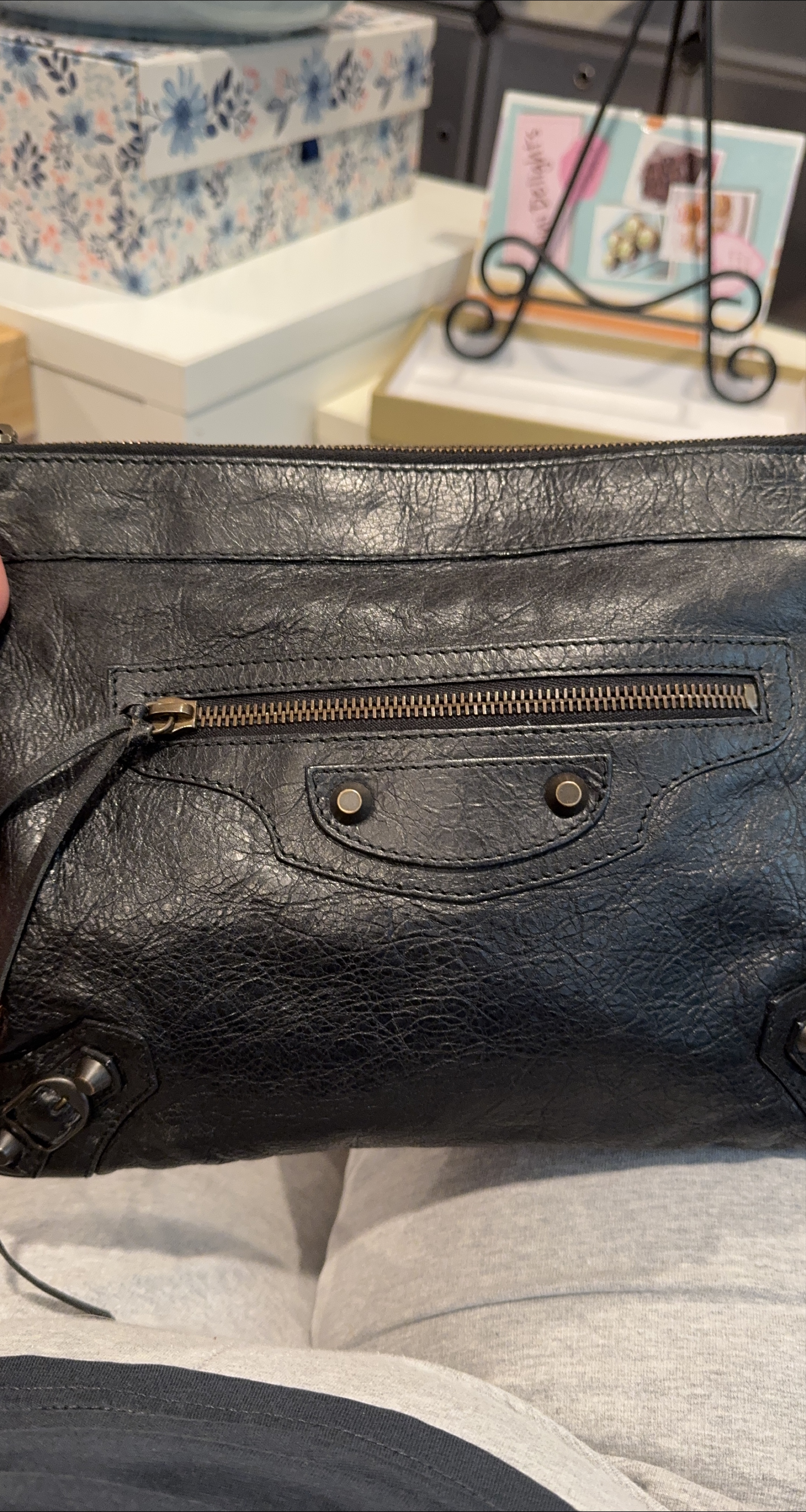 Balenciaga Black Leather Clutch thumbnail